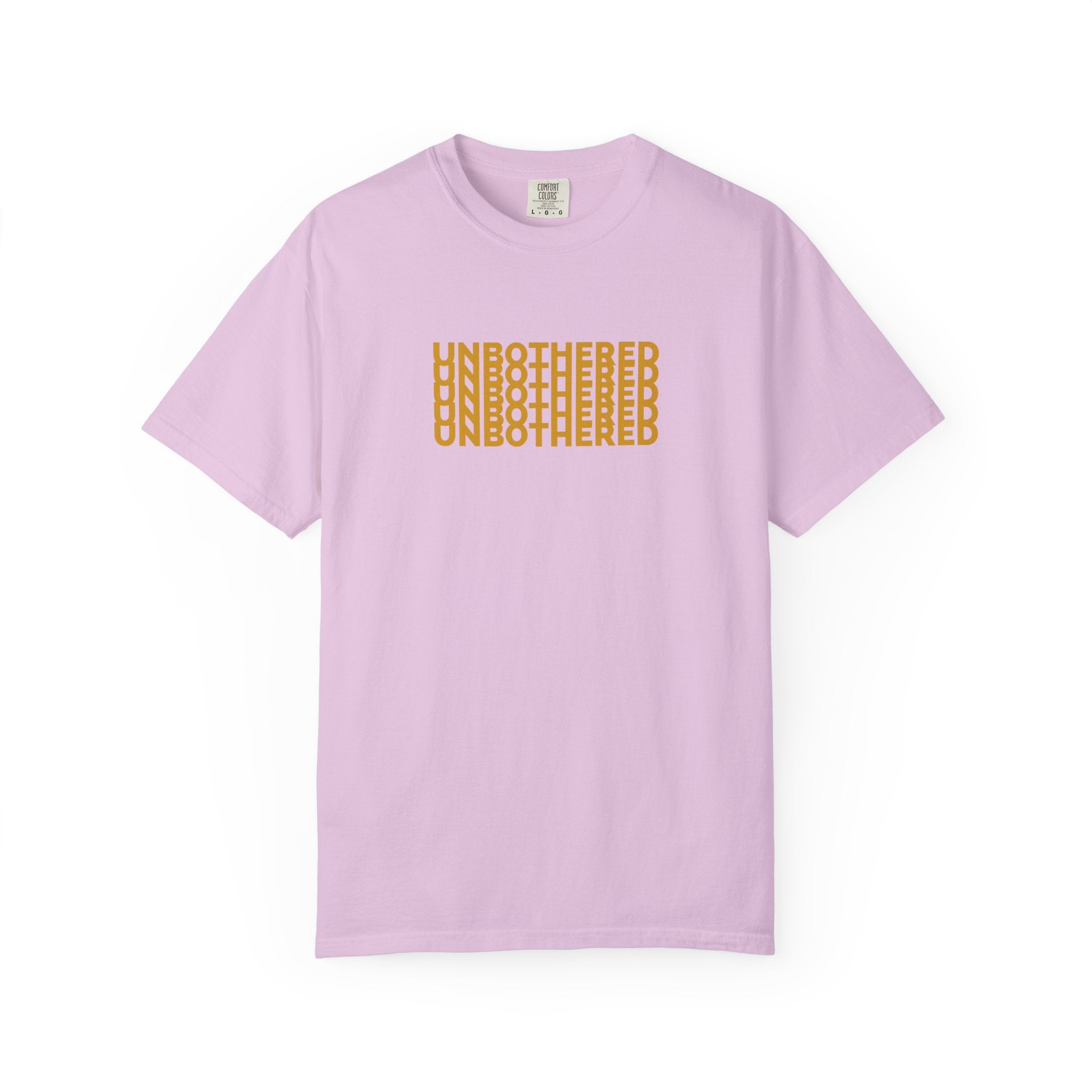 Unbothered Graphic T-Shirt — Minimal Stacked Text Tee