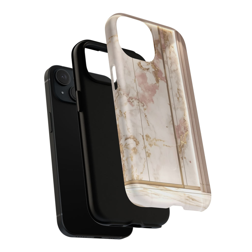 Marble Blush Tough Magnetic Phone Case, Rose Gold Marble Protective Cover