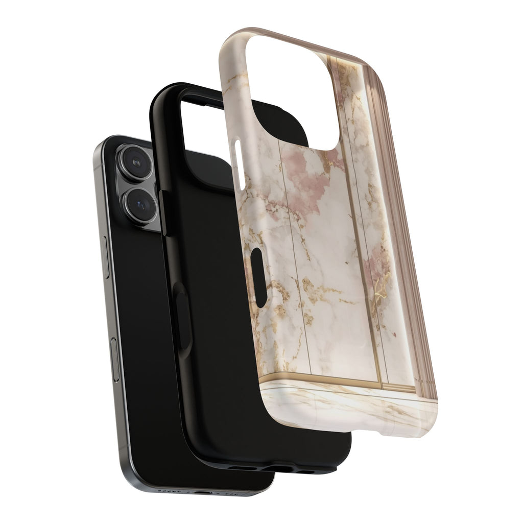 Marble Blush Tough Magnetic Phone Case, Rose Gold Marble Protective Cover