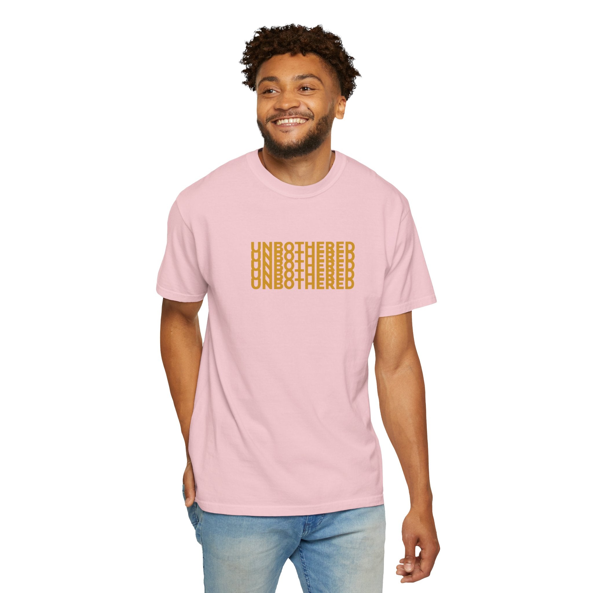Unbothered Graphic T-Shirt — Minimal Stacked Text Tee