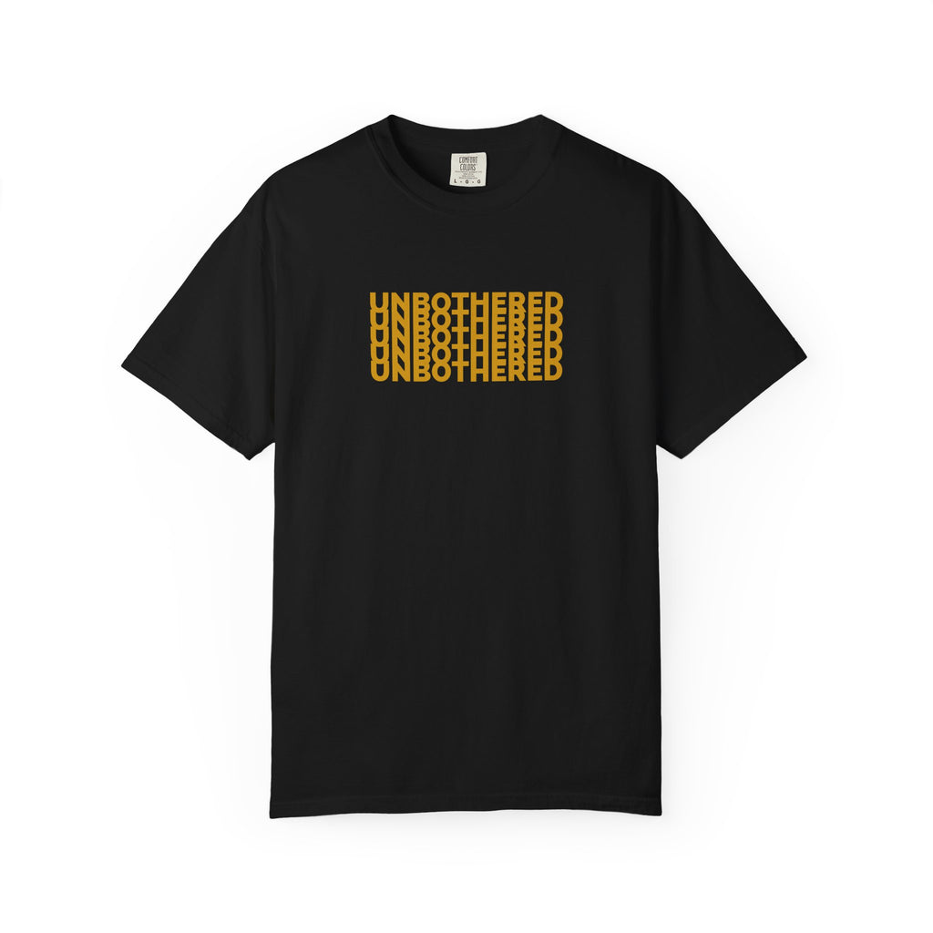 Unbothered Graphic T-Shirt — Minimal Stacked Text Tee