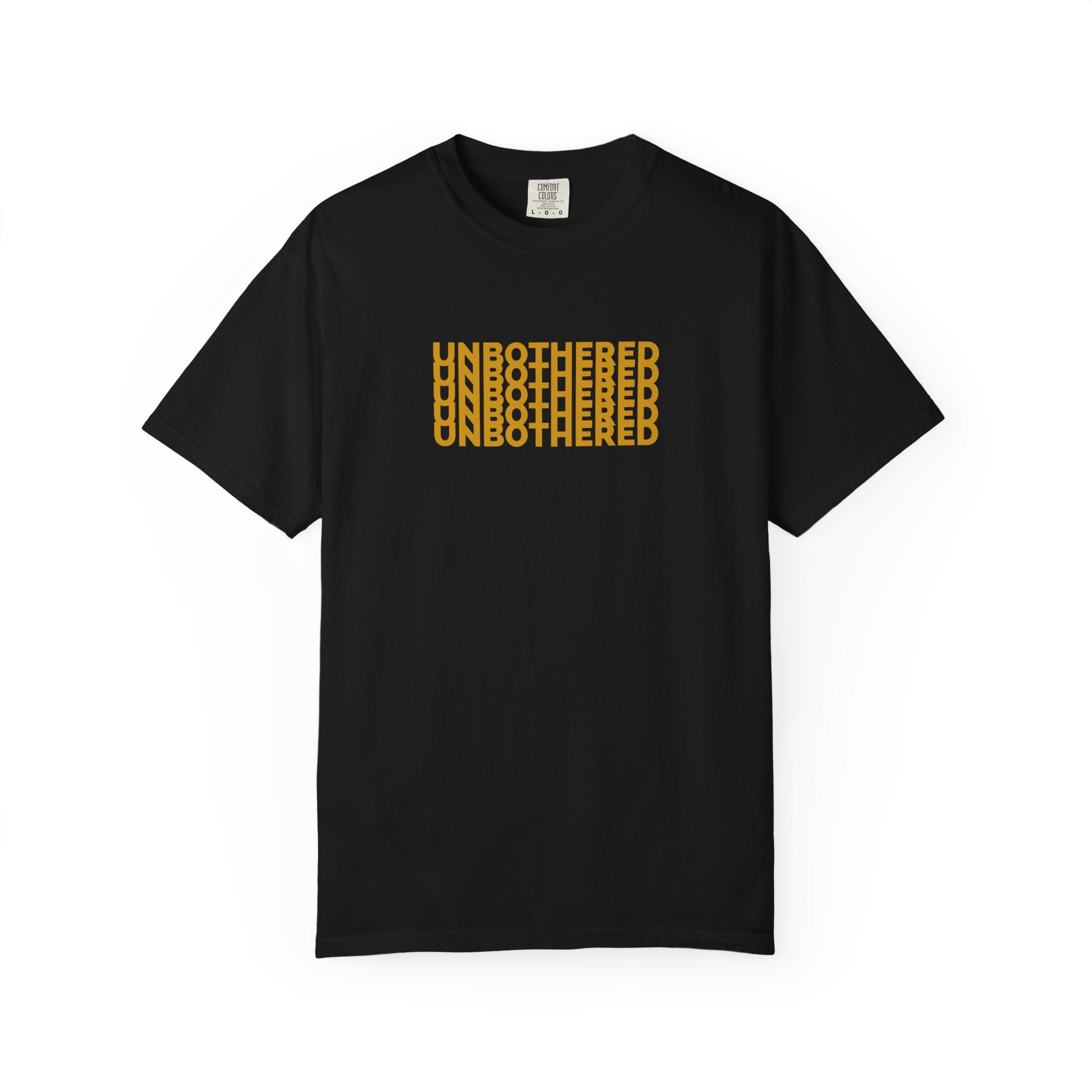 Unbothered Graphic T-Shirt — Minimal Stacked Text Tee