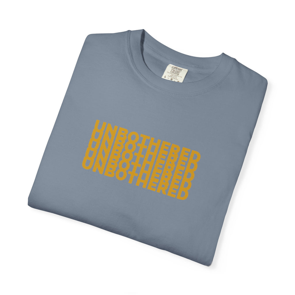 Unbothered Graphic T-Shirt — Minimal Stacked Text Tee