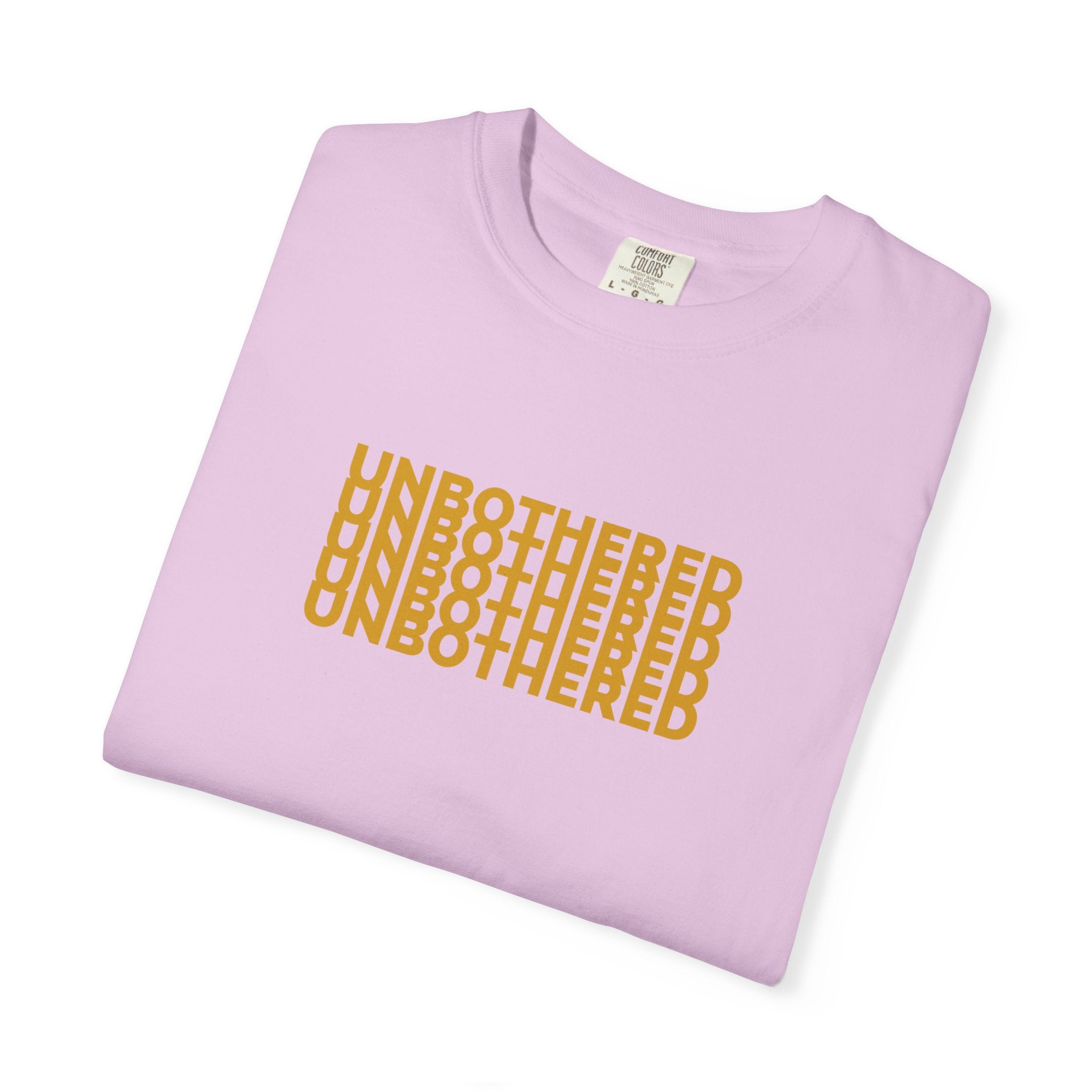 Unbothered Graphic T-Shirt — Minimal Stacked Text Tee