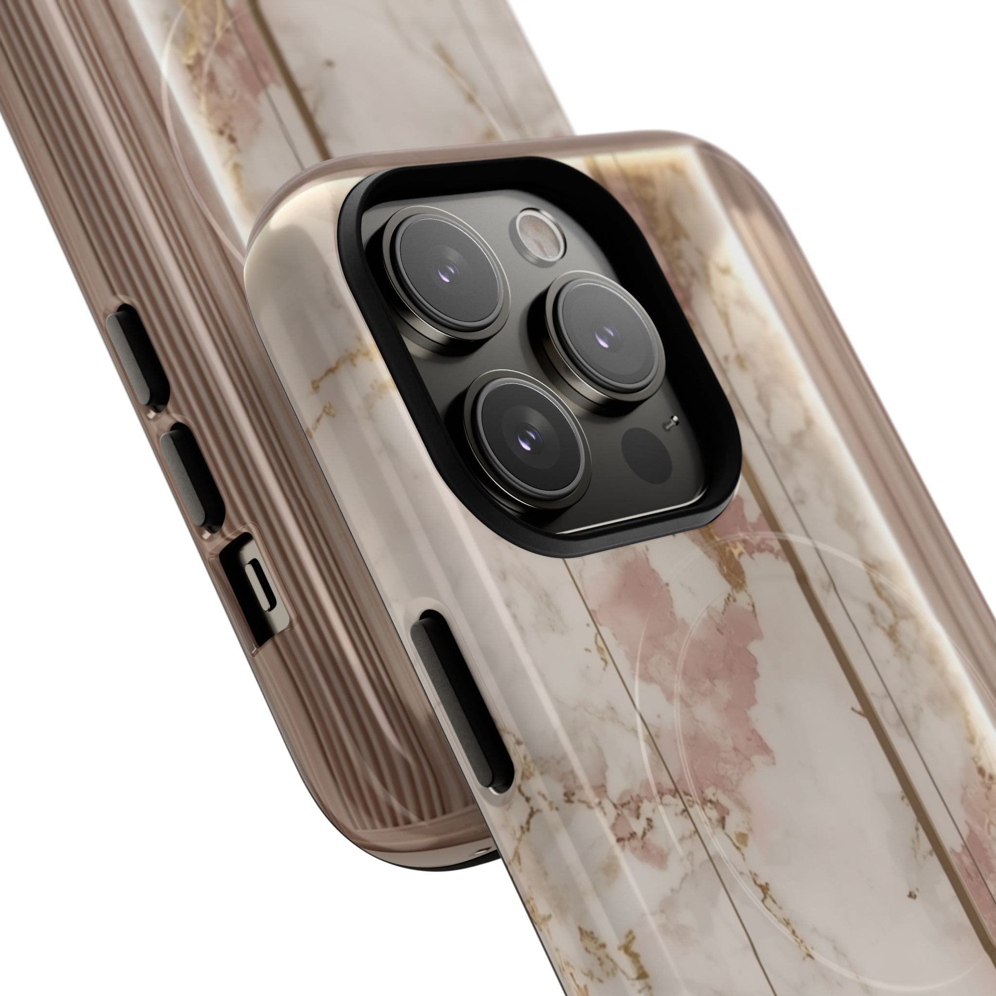 Marble Blush Tough Magnetic Phone Case, Rose Gold Marble Protective Cover