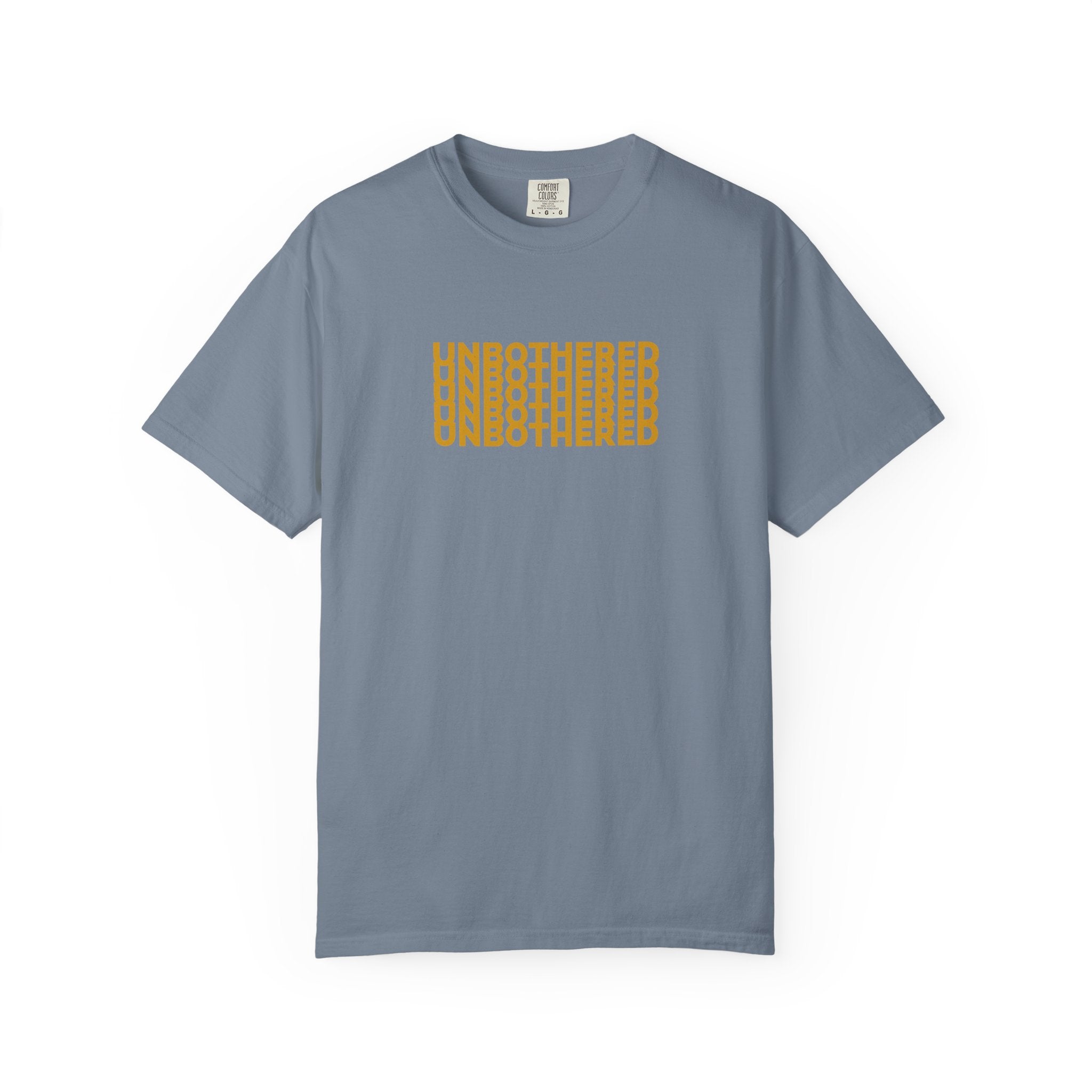 Unbothered Graphic T-Shirt — Minimal Stacked Text Tee