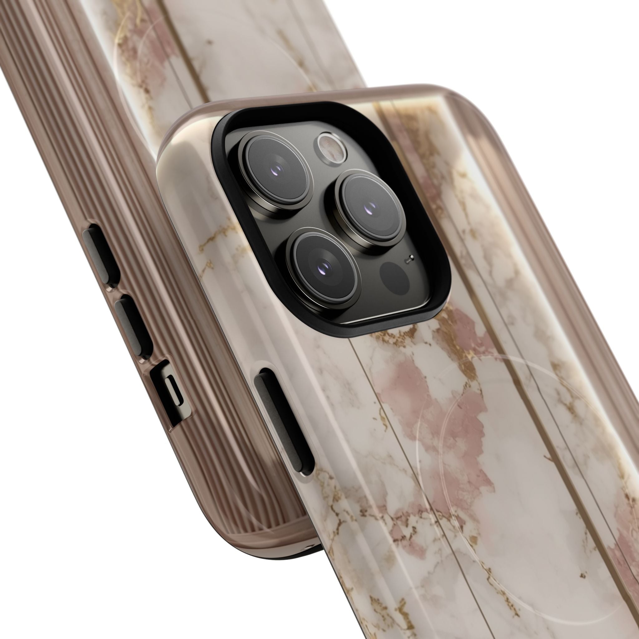 Marble Blush Tough Magnetic Phone Case, Rose Gold Marble Protective Cover