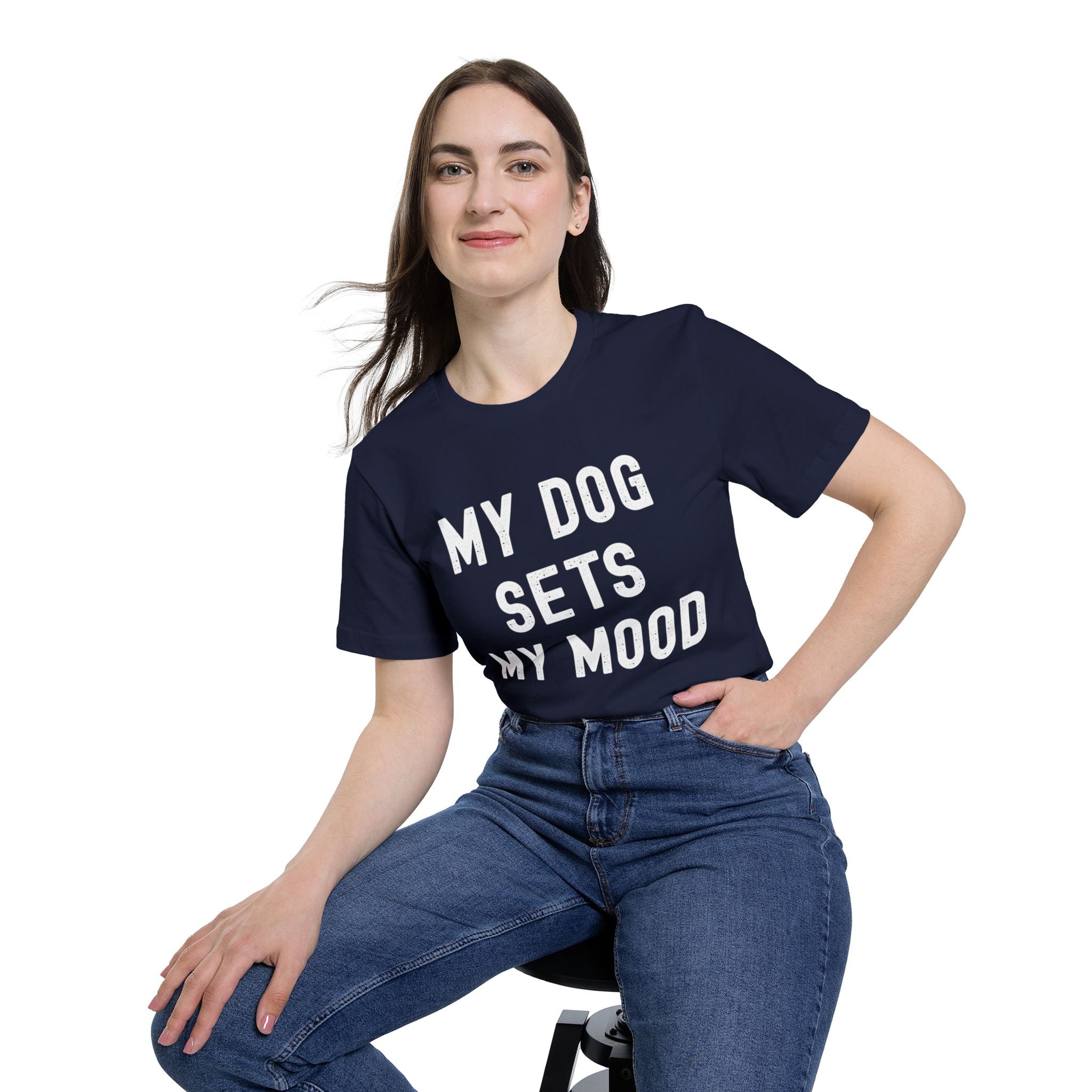 Dog Lover T-Shirt — My Dog Sets My Mood | Funny Dog Lover Graphic Tee | Unisex Pet Lover Shirt | Cute Gift for Dog Moms & Dog Dads