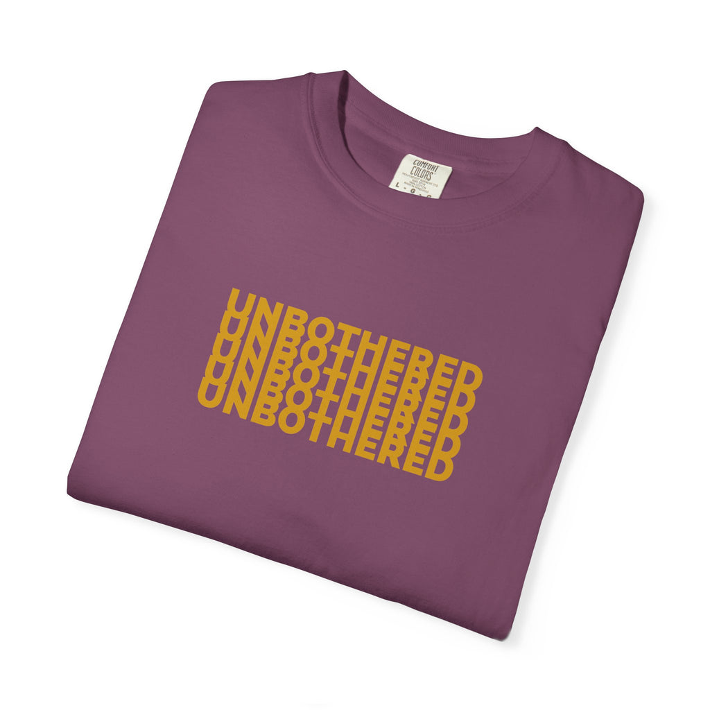 Unbothered Graphic T-Shirt — Minimal Stacked Text Tee