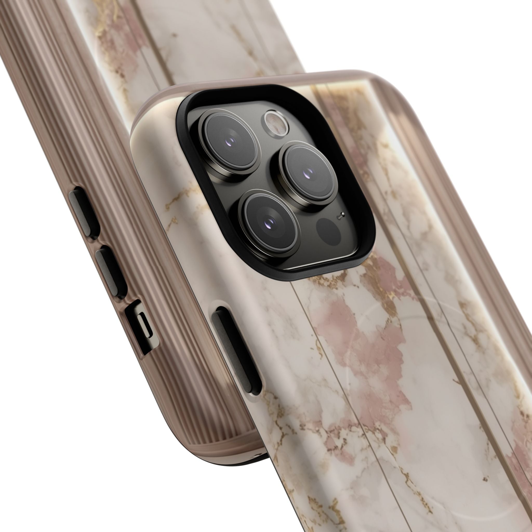 Marble Blush Tough Magnetic Phone Case, Rose Gold Marble Protective Cover