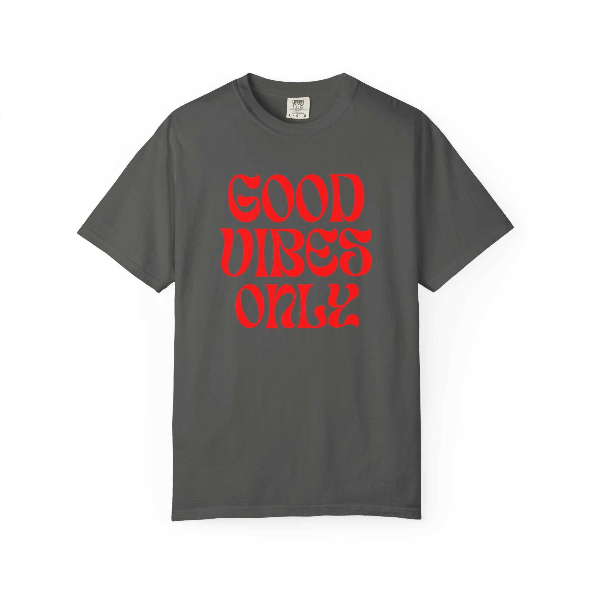Good Vibes Only T‑Shirt — Retro Red Typography Graphic Tee