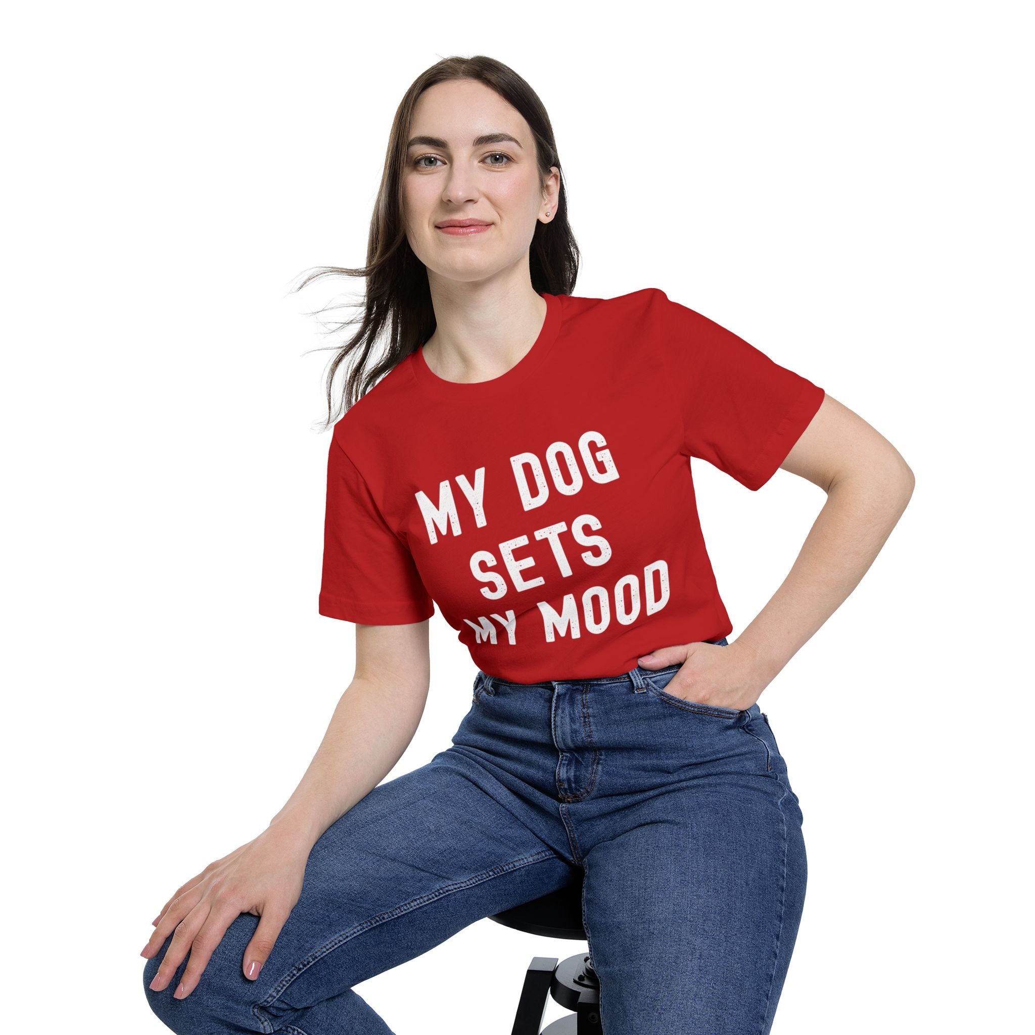 Dog Lover T-Shirt — My Dog Sets My Mood | Funny Dog Lover Graphic Tee | Unisex Pet Lover Shirt | Cute Gift for Dog Moms & Dog Dads