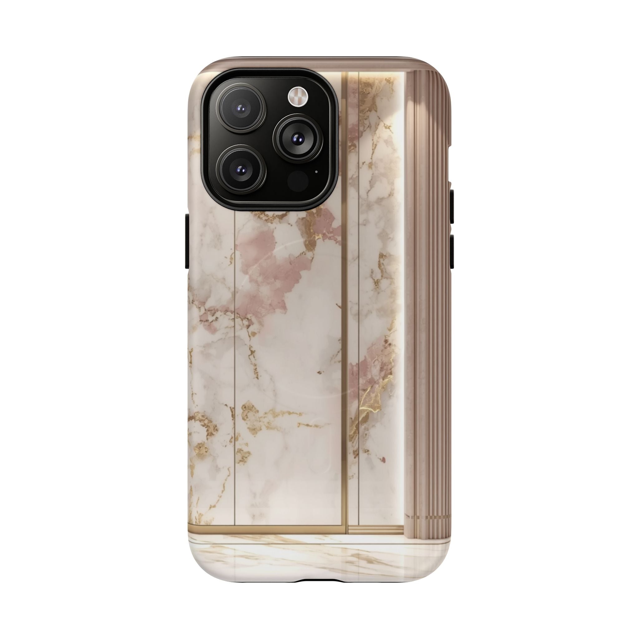 Marble Blush Tough Magnetic Phone Case, Rose Gold Marble Protective Cover