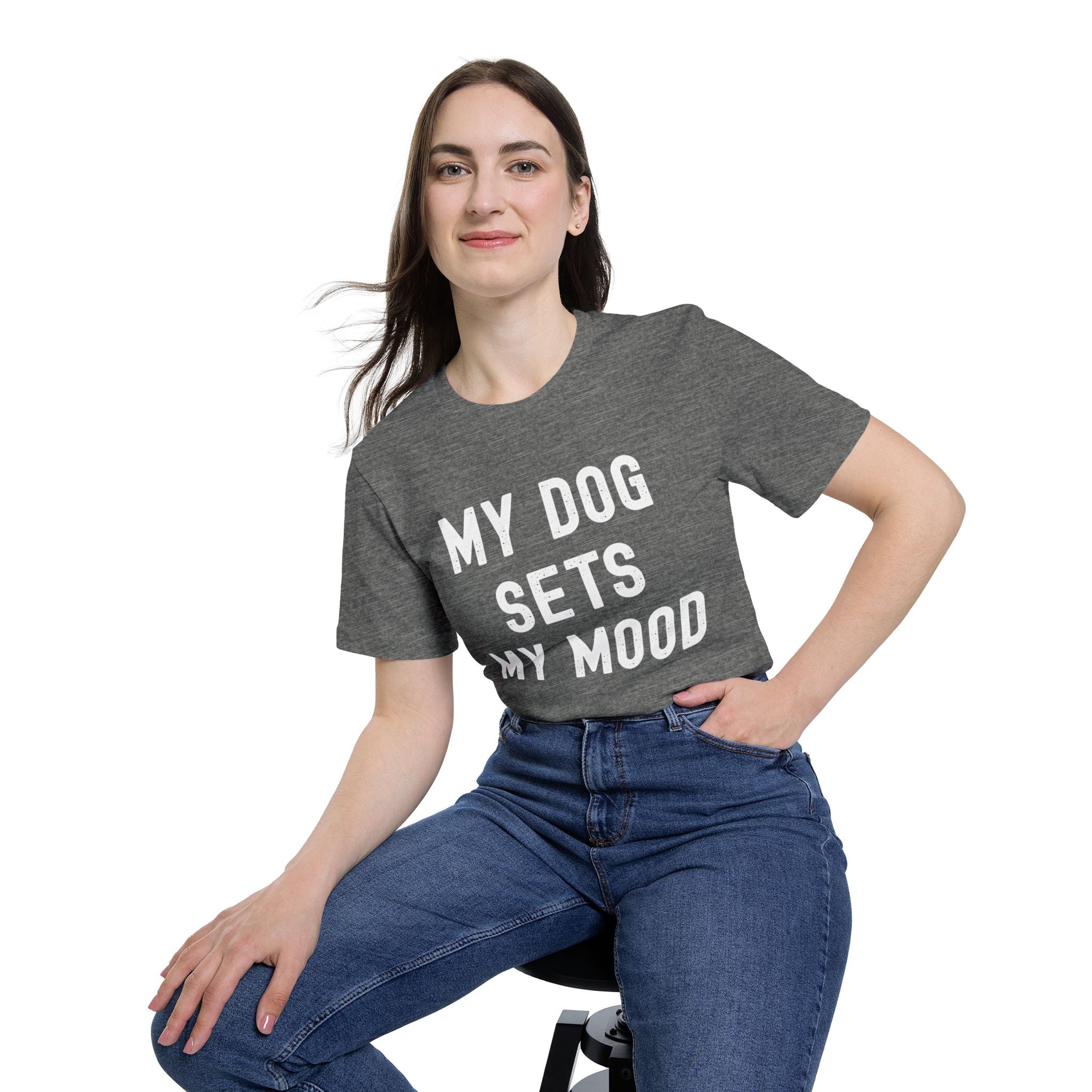 Dog Lover T-Shirt — My Dog Sets My Mood | Funny Dog Lover Graphic Tee | Unisex Pet Lover Shirt | Cute Gift for Dog Moms & Dog Dads