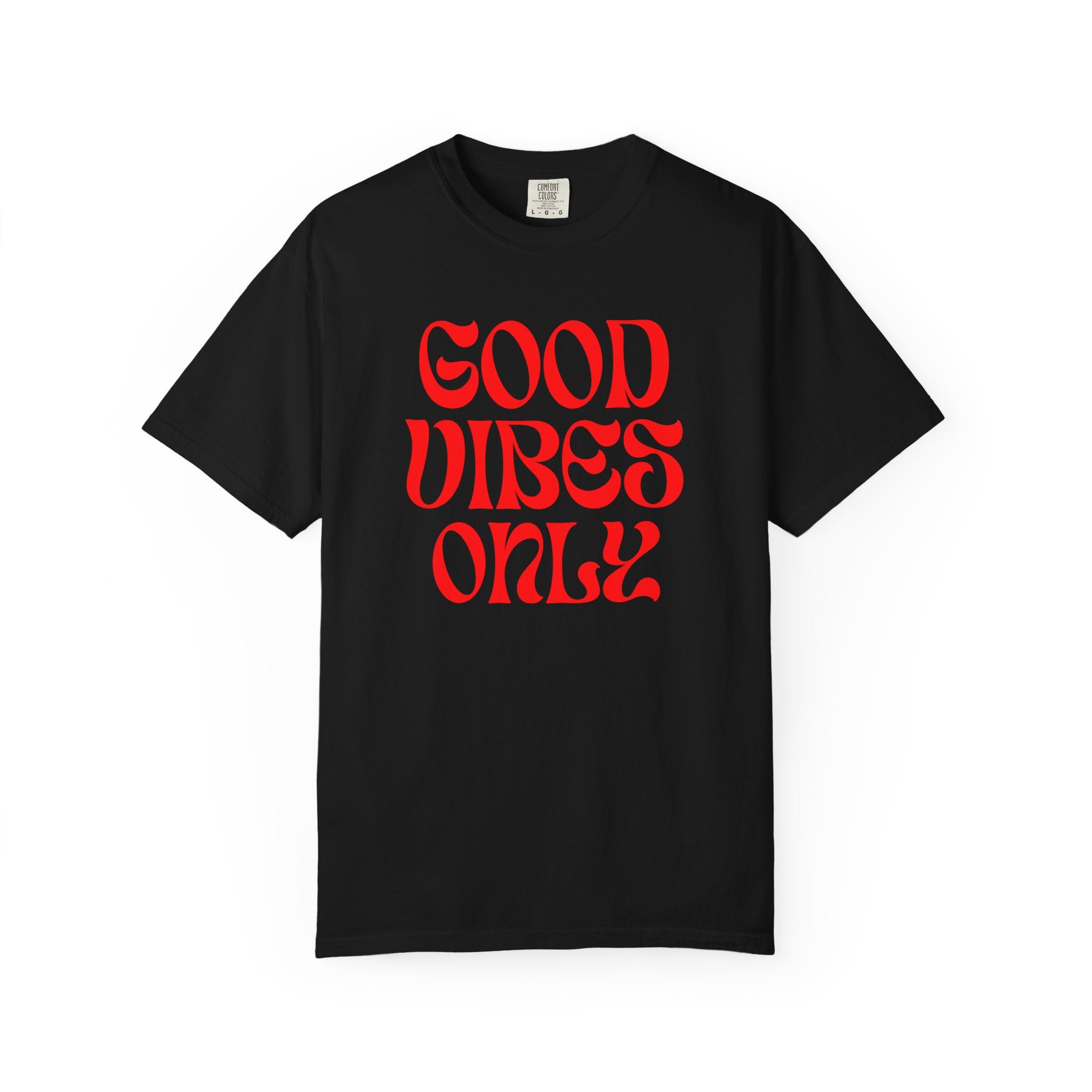Good Vibes Only T‑Shirt — Retro Red Typography Graphic Tee