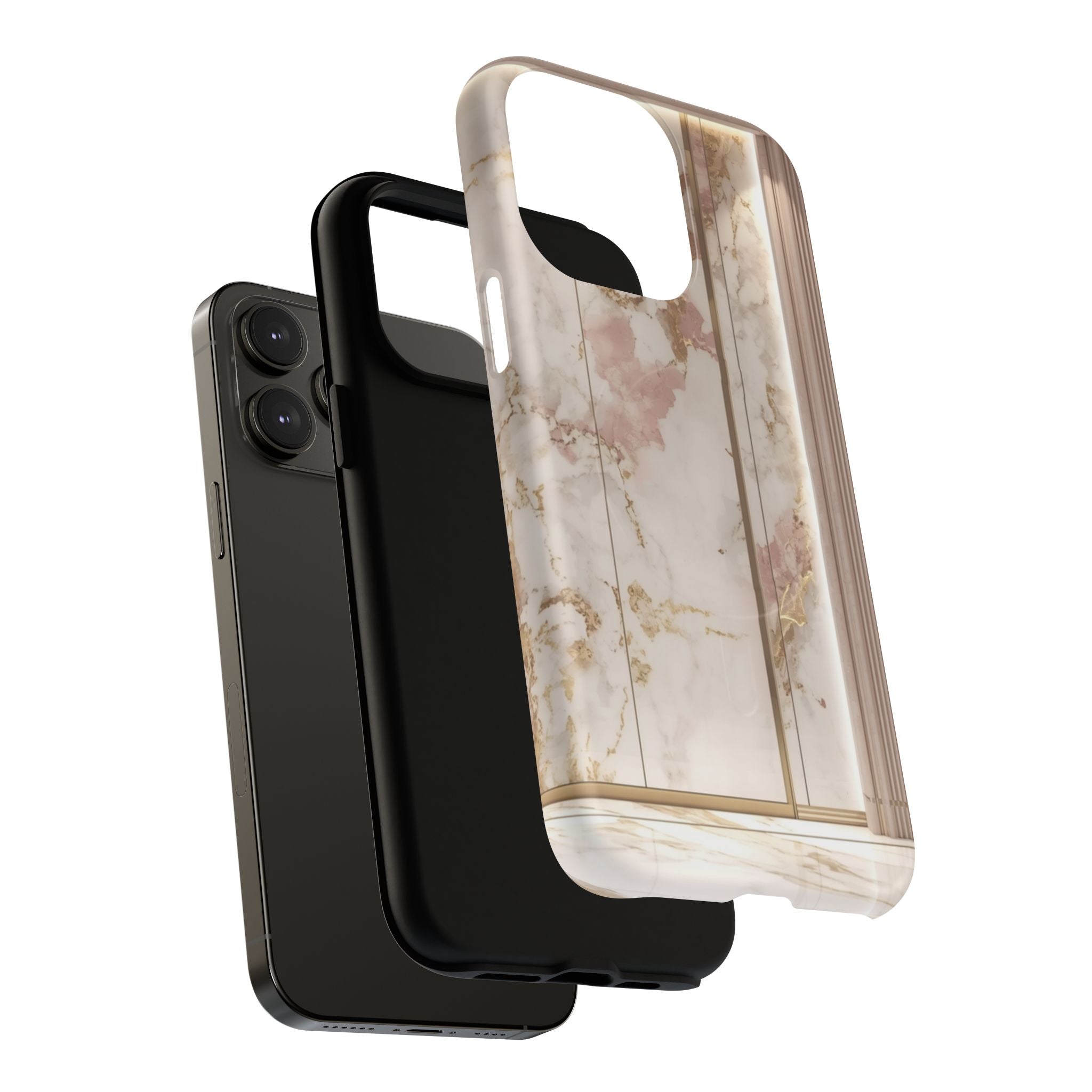 Marble Blush Tough Magnetic Phone Case, Rose Gold Marble Protective Cover