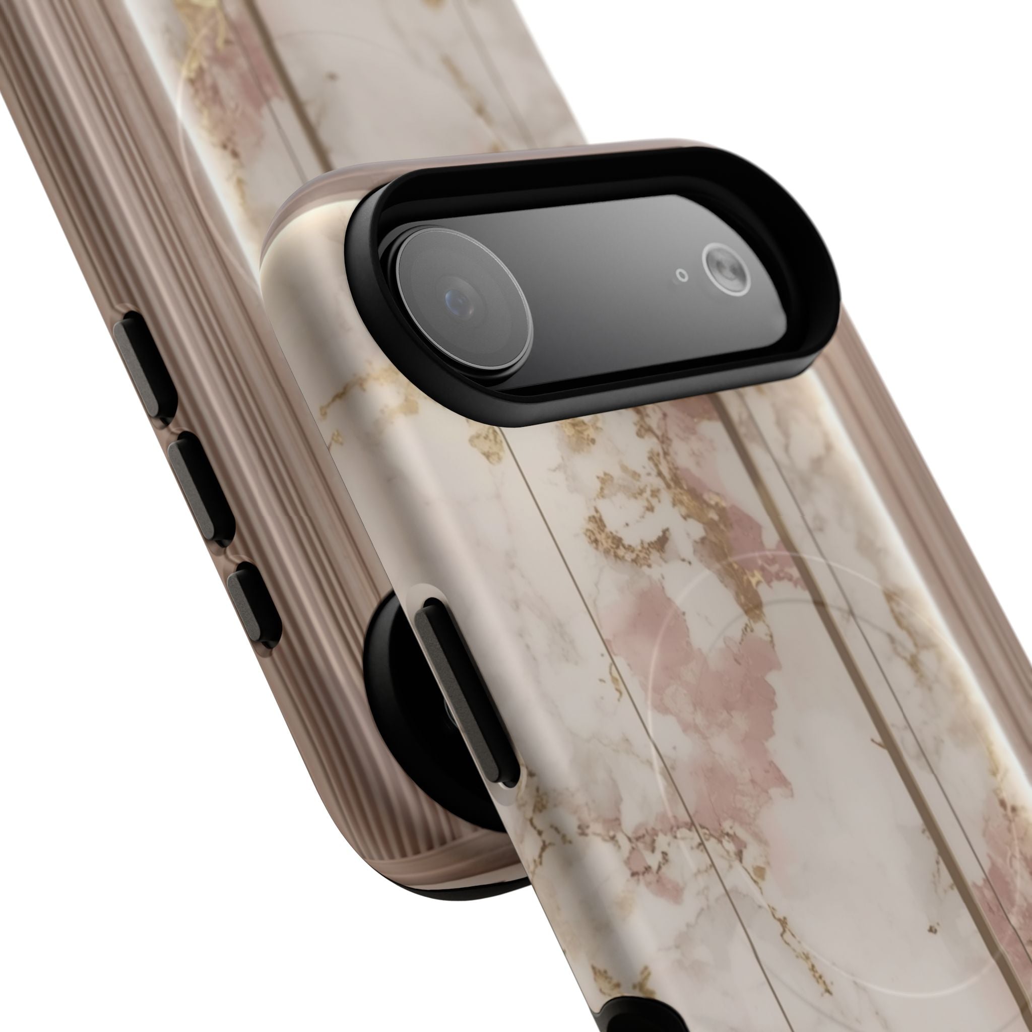 Marble Blush Tough Magnetic Phone Case, Rose Gold Marble Protective Cover