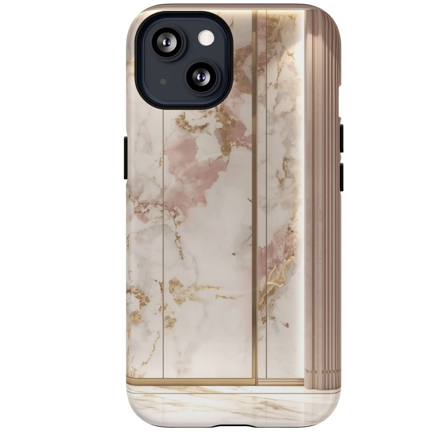 Marble Blush Tough Magnetic Phone Case, Rose Gold Marble Protective Cover