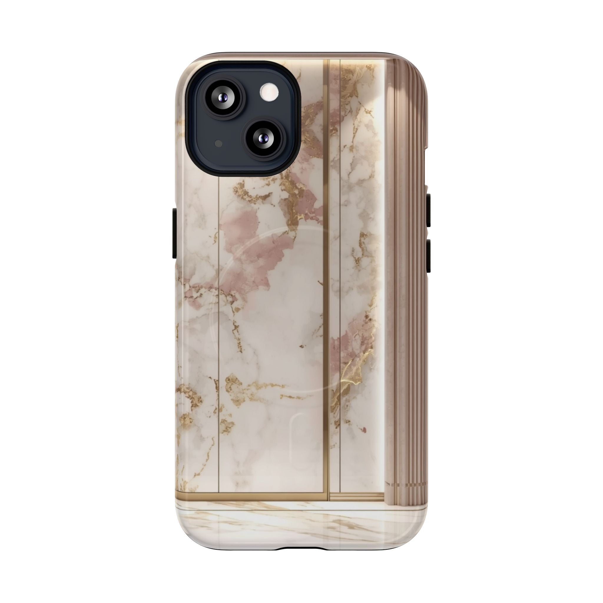 Marble Blush Tough Magnetic Phone Case, Rose Gold Marble Protective Cover