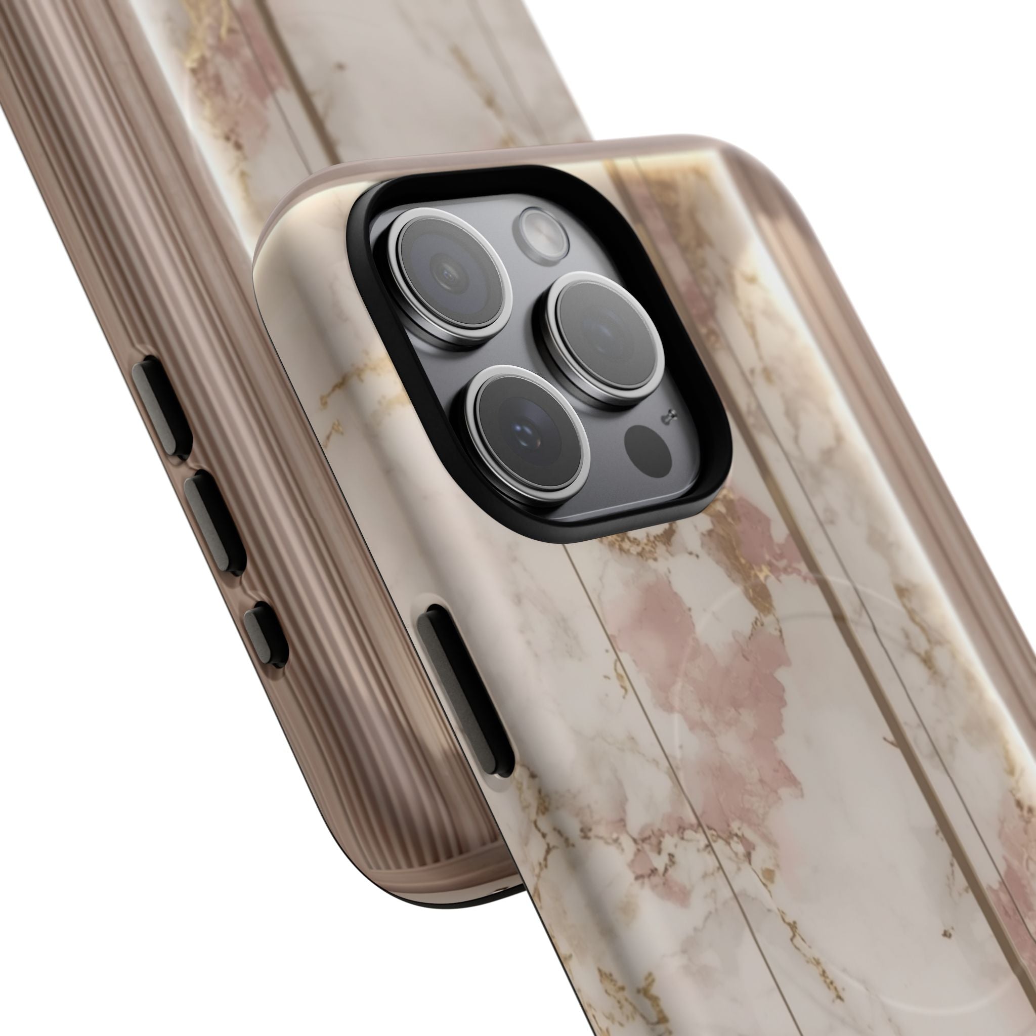 Marble Blush Tough Magnetic Phone Case, Rose Gold Marble Protective Cover