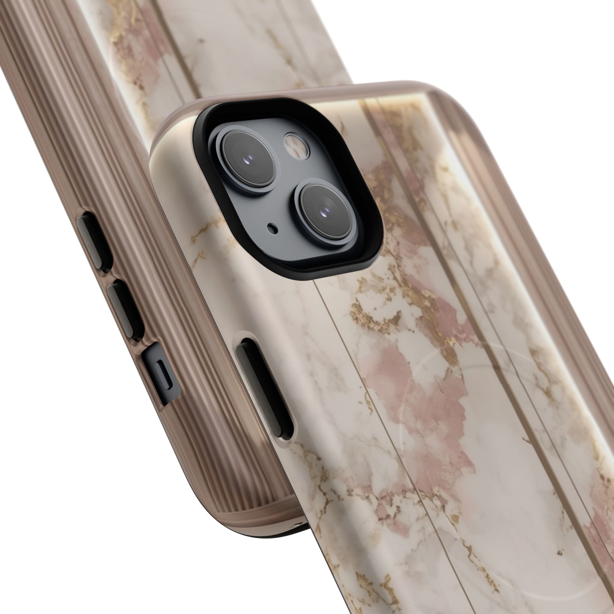 Marble Blush Tough Magnetic Phone Case, Rose Gold Marble Protective Cover
