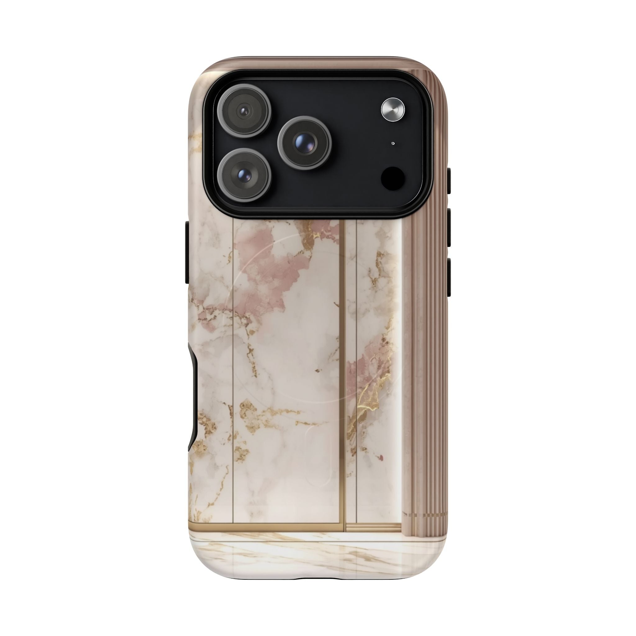 Marble Blush Tough Magnetic Phone Case, Rose Gold Marble Protective Cover