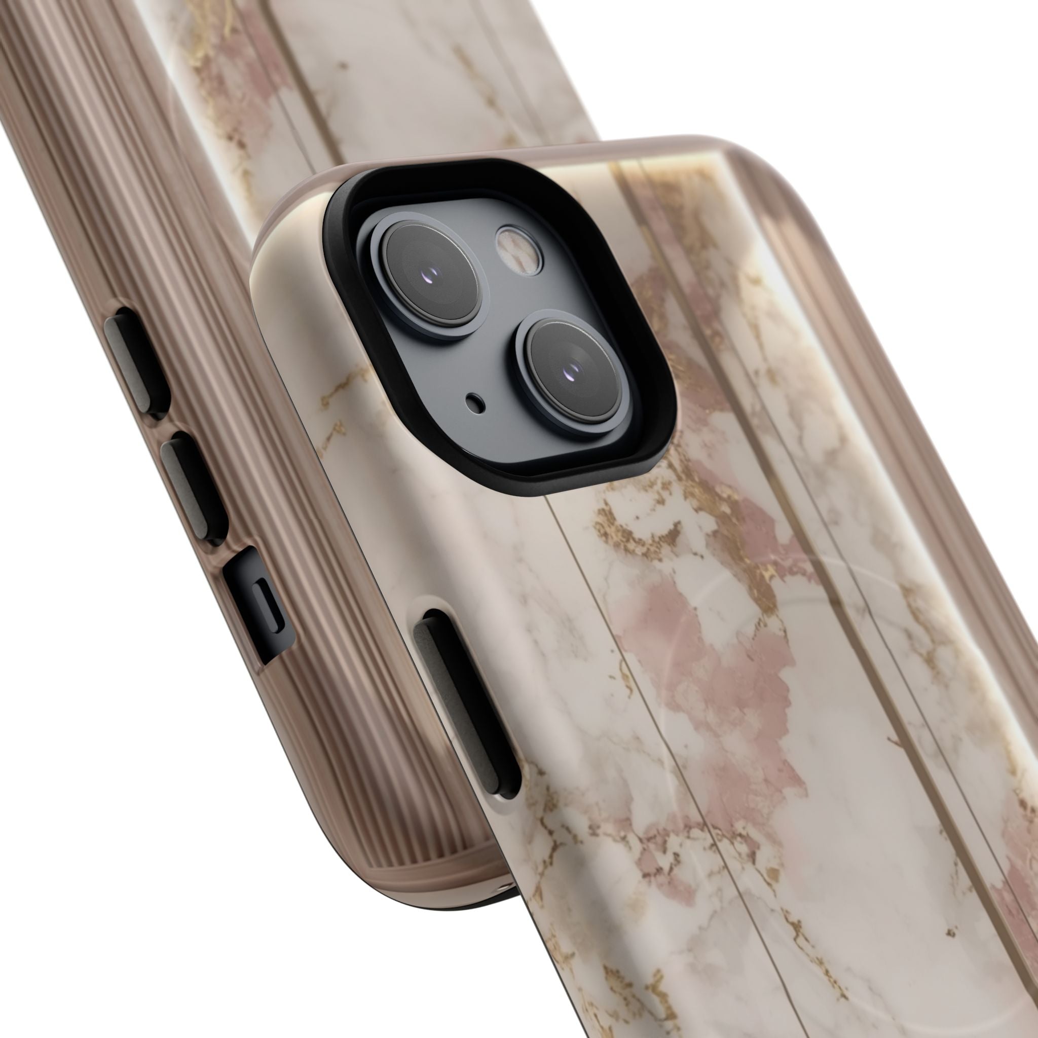Marble Blush Tough Magnetic Phone Case, Rose Gold Marble Protective Cover