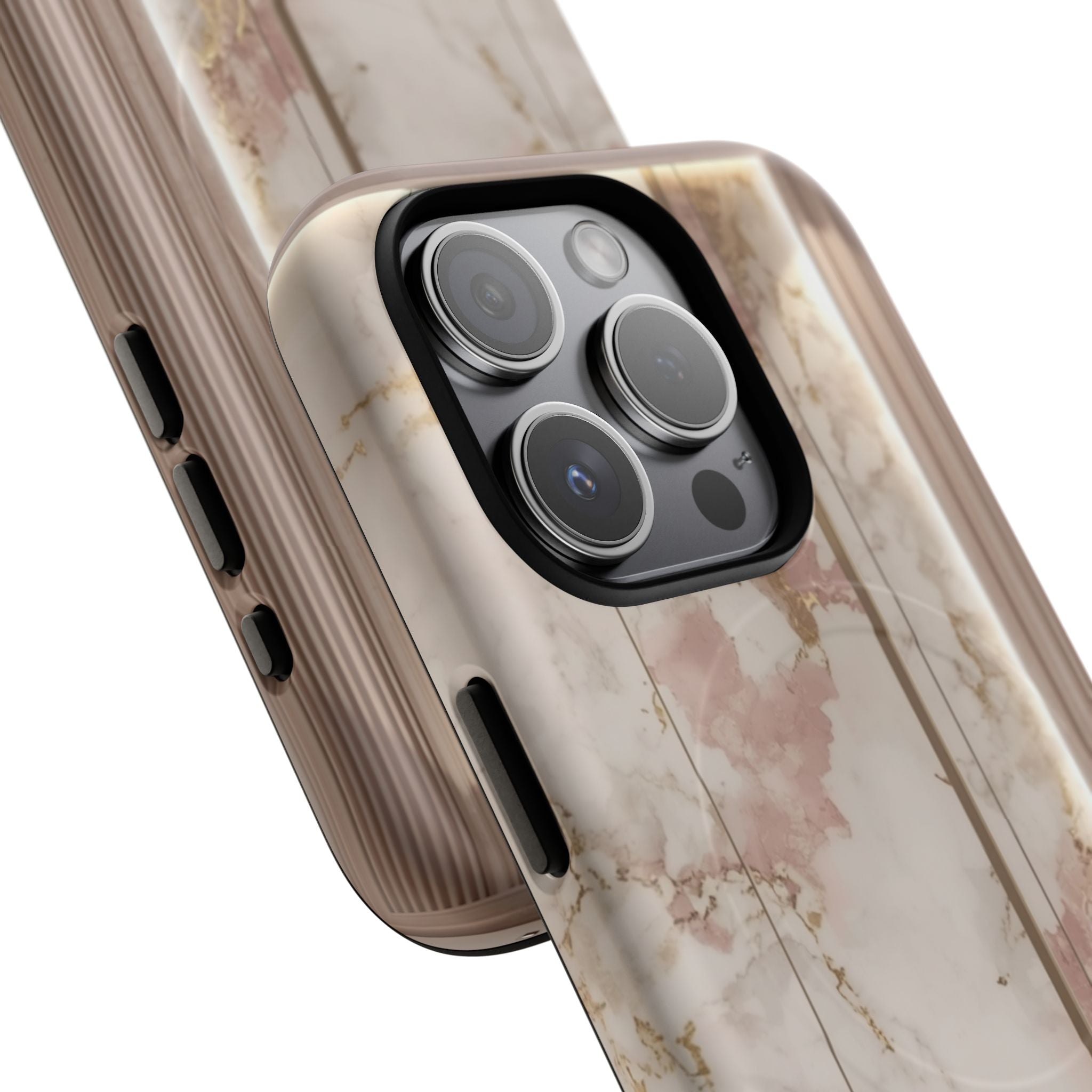 Marble Blush Tough Magnetic Phone Case, Rose Gold Marble Protective Cover
