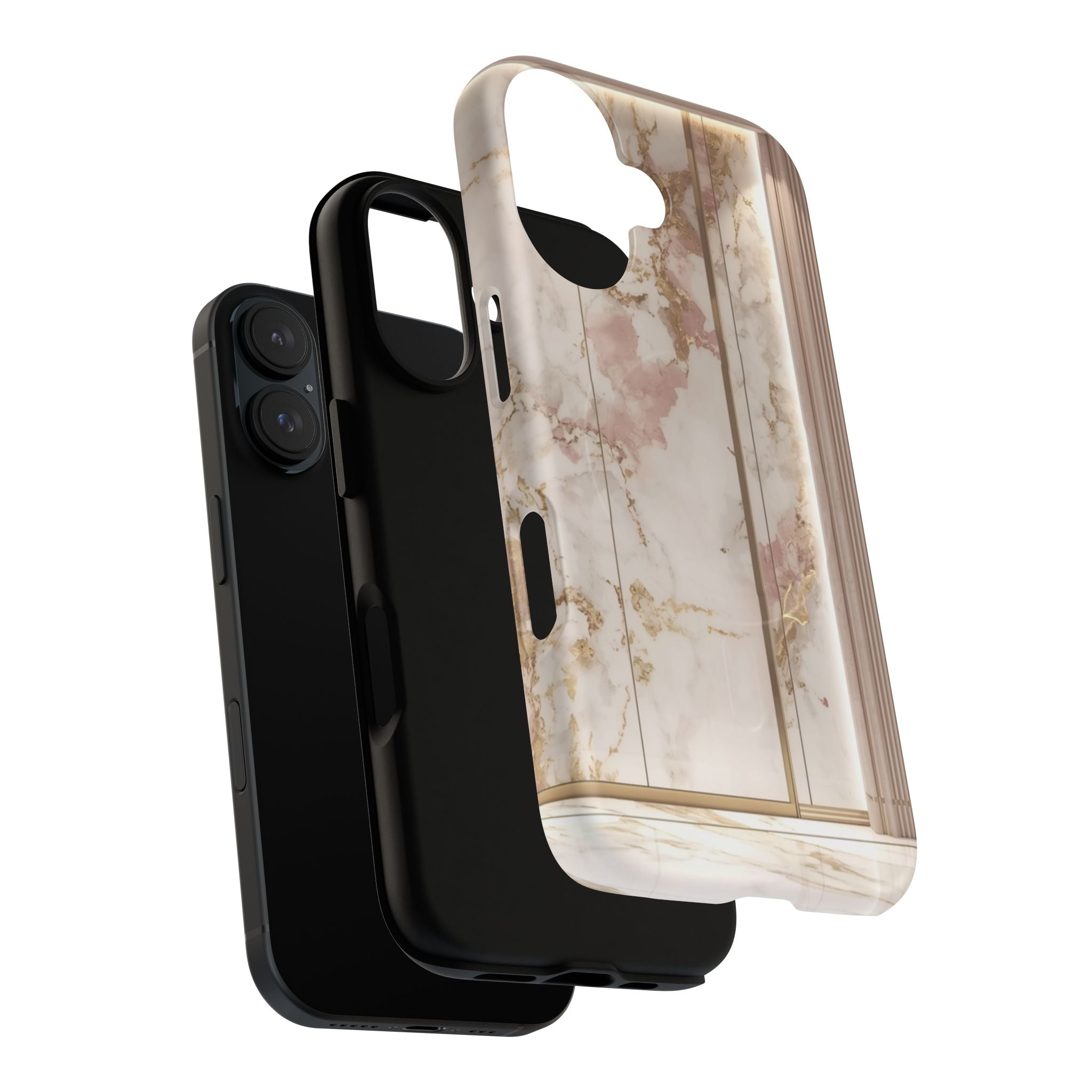 Marble Blush Tough Magnetic Phone Case, Rose Gold Marble Protective Cover