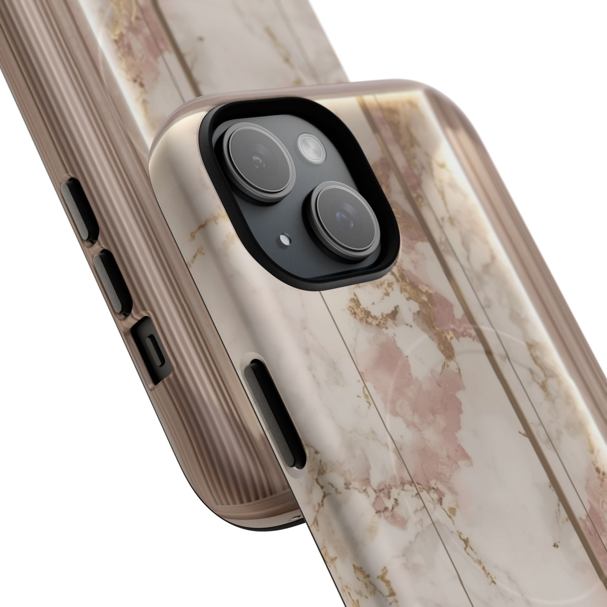 Marble Blush Tough Magnetic Phone Case, Rose Gold Marble Protective Cover