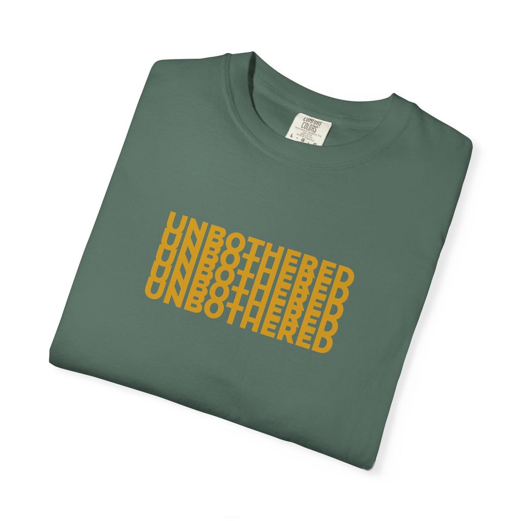 Unbothered Graphic T-Shirt — Minimal Stacked Text Tee