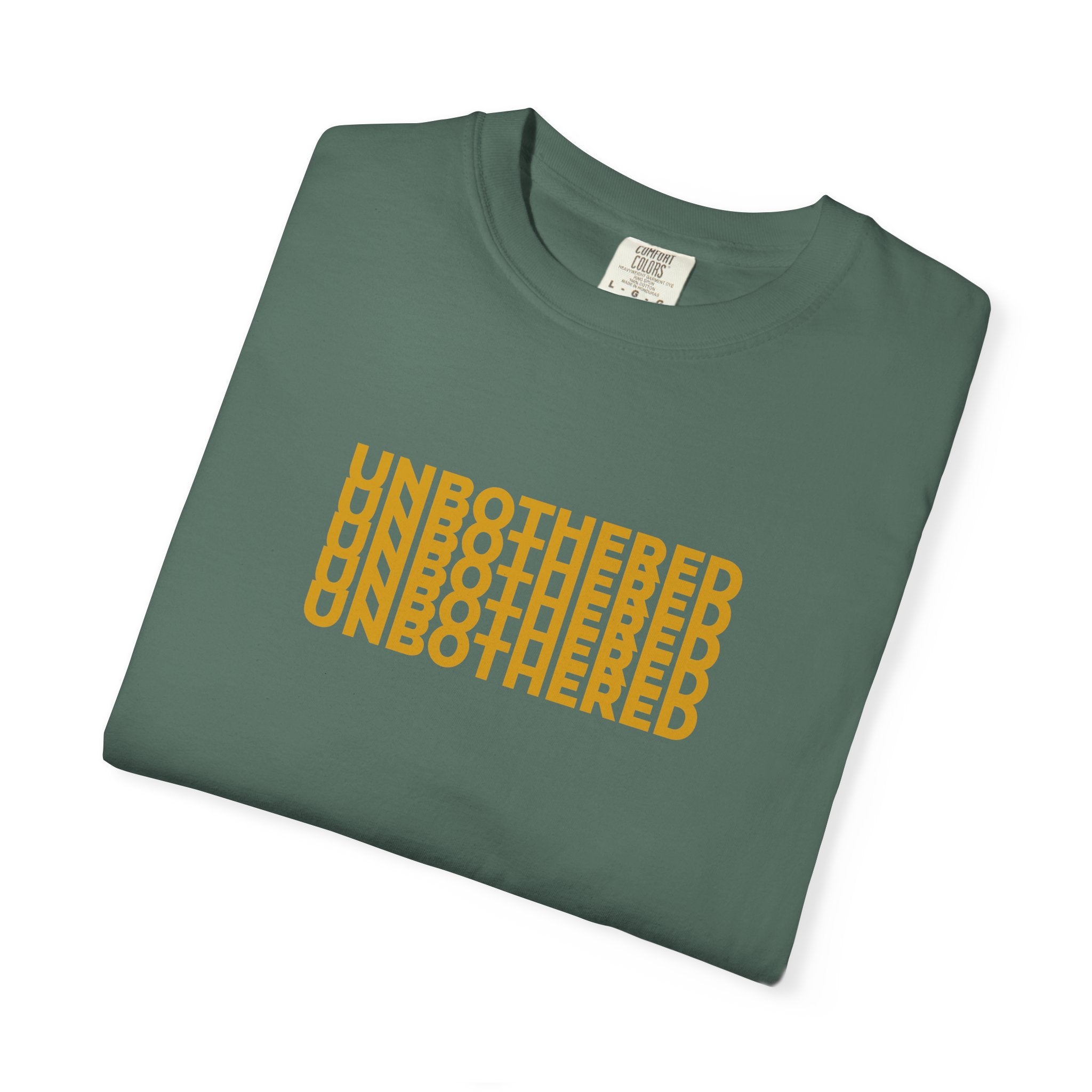 Unbothered Graphic T-Shirt — Minimal Stacked Text Tee