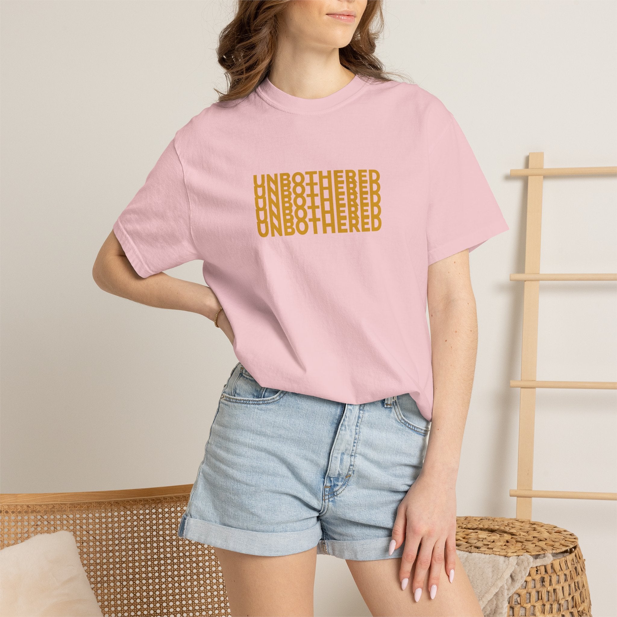 Unbothered Graphic T-Shirt — Minimal Stacked Text Tee