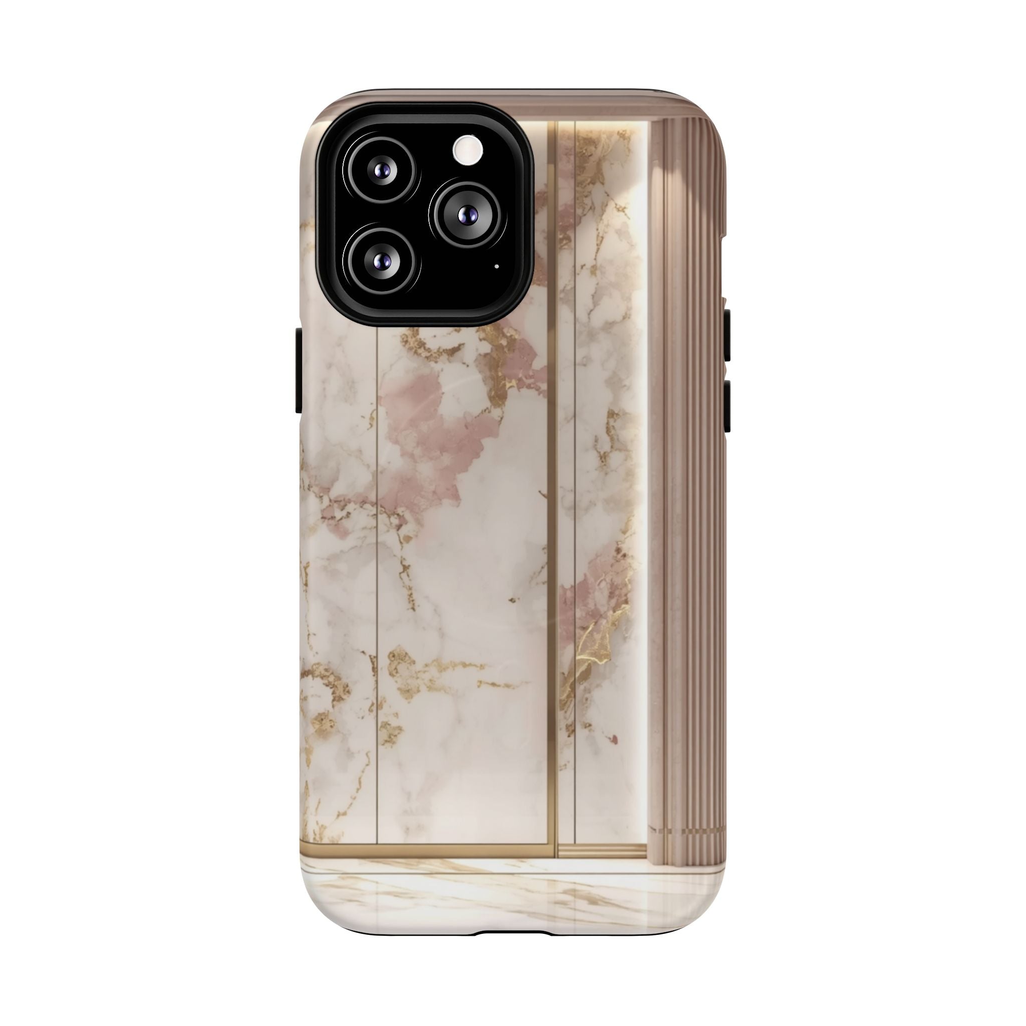Marble Blush Tough Magnetic Phone Case, Rose Gold Marble Protective Cover