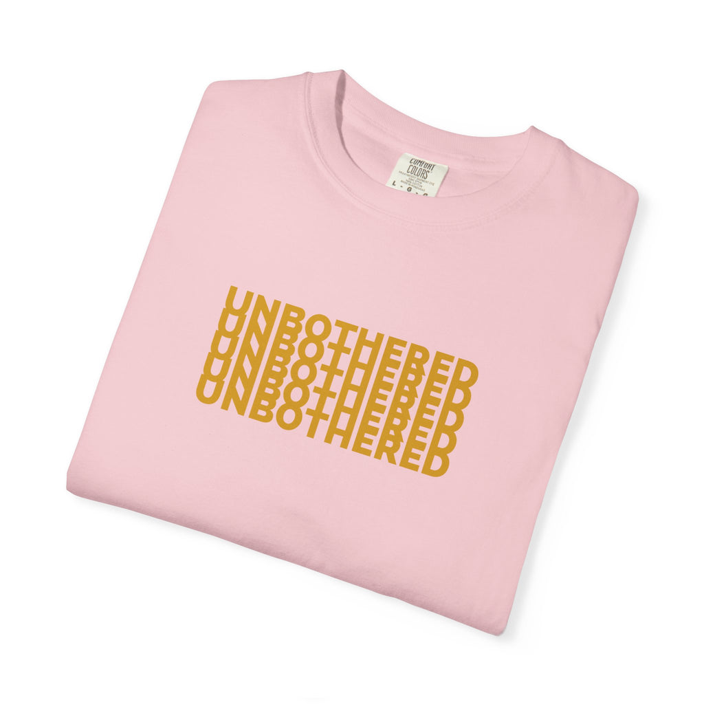 Unbothered Graphic T-Shirt — Minimal Stacked Text Tee