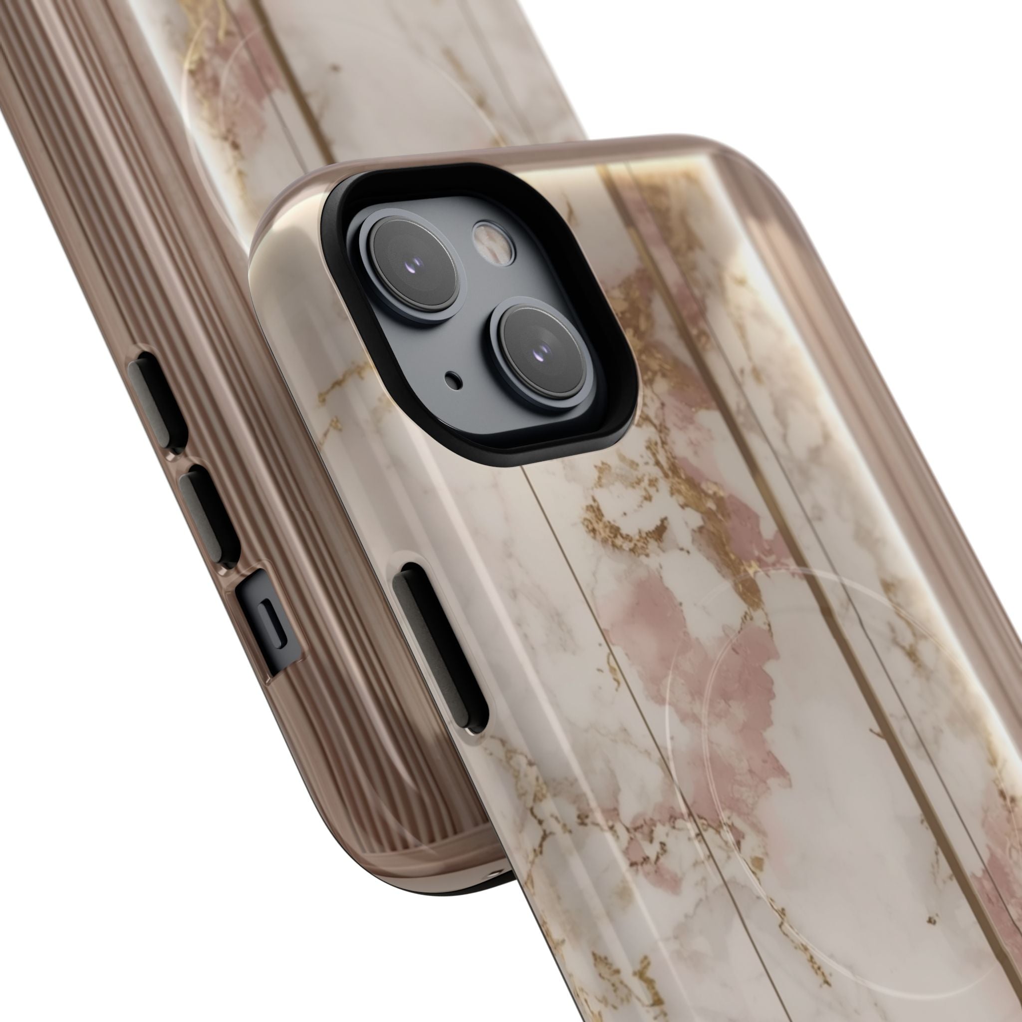 Marble Blush Tough Magnetic Phone Case, Rose Gold Marble Protective Cover