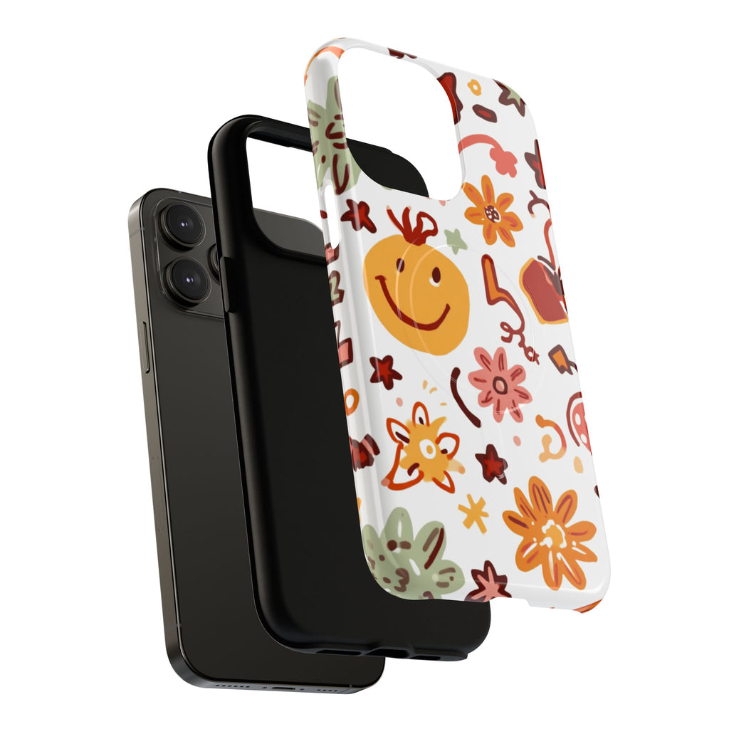 Retro Groovy Phone Case, Smiley Face Phone Case