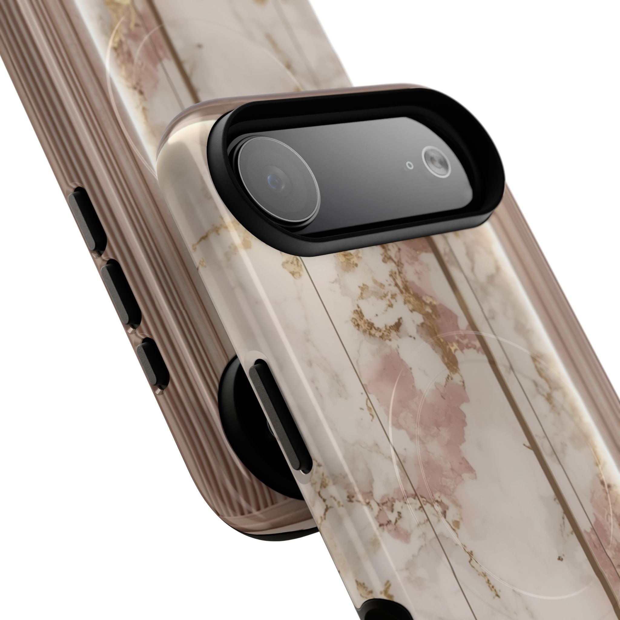 Marble Blush Tough Magnetic Phone Case, Rose Gold Marble Protective Cover