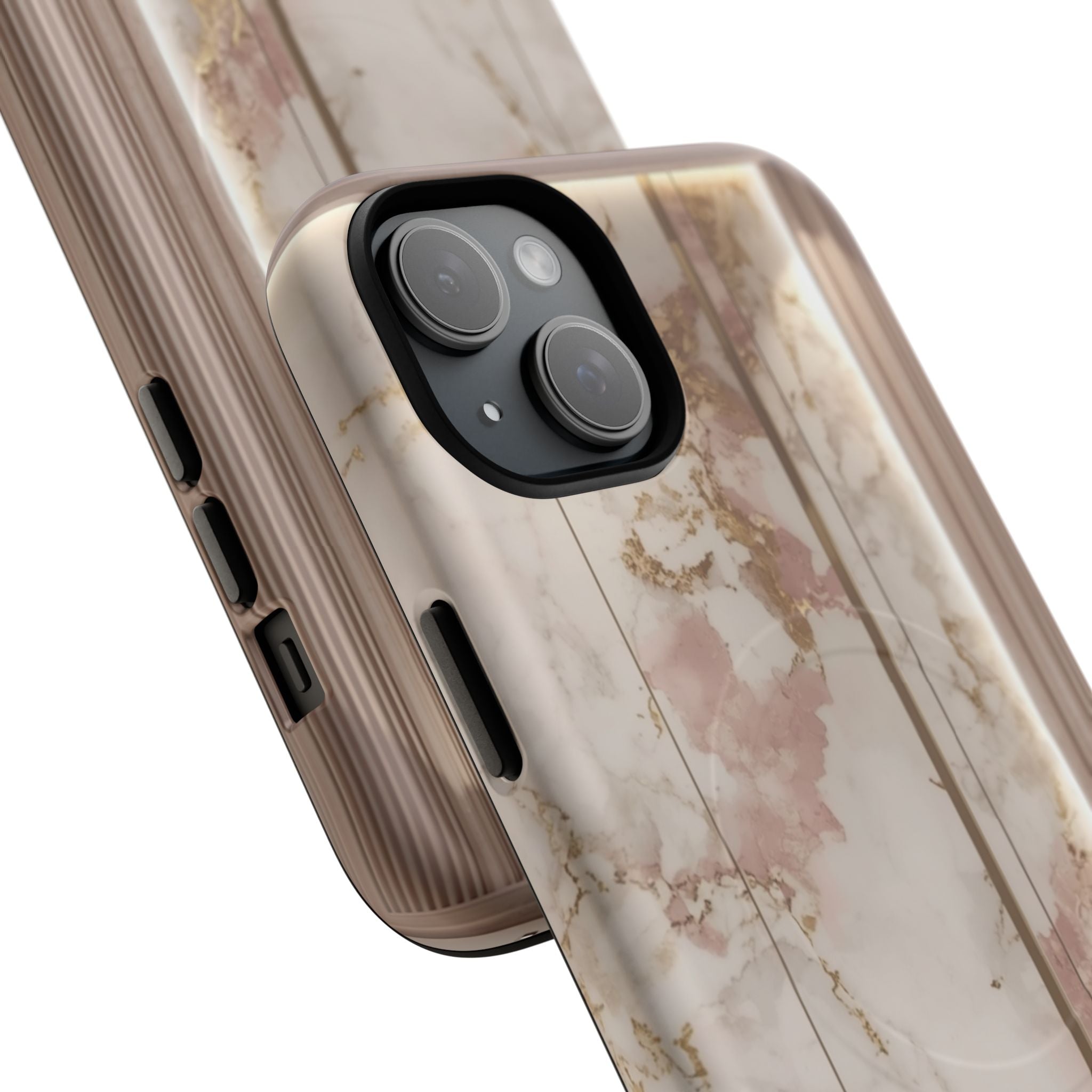 Marble Blush Tough Magnetic Phone Case, Rose Gold Marble Protective Cover