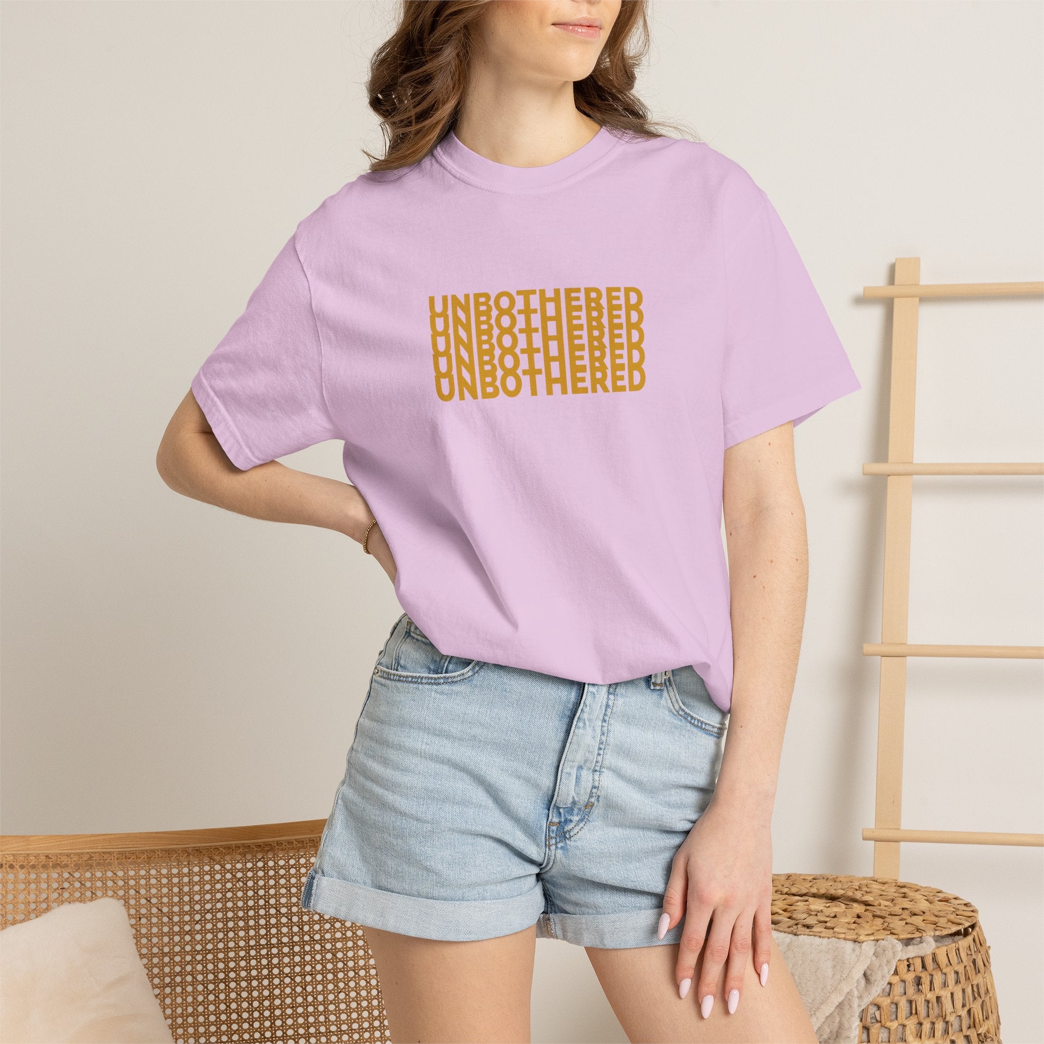 Unbothered Graphic T-Shirt — Minimal Stacked Text Tee