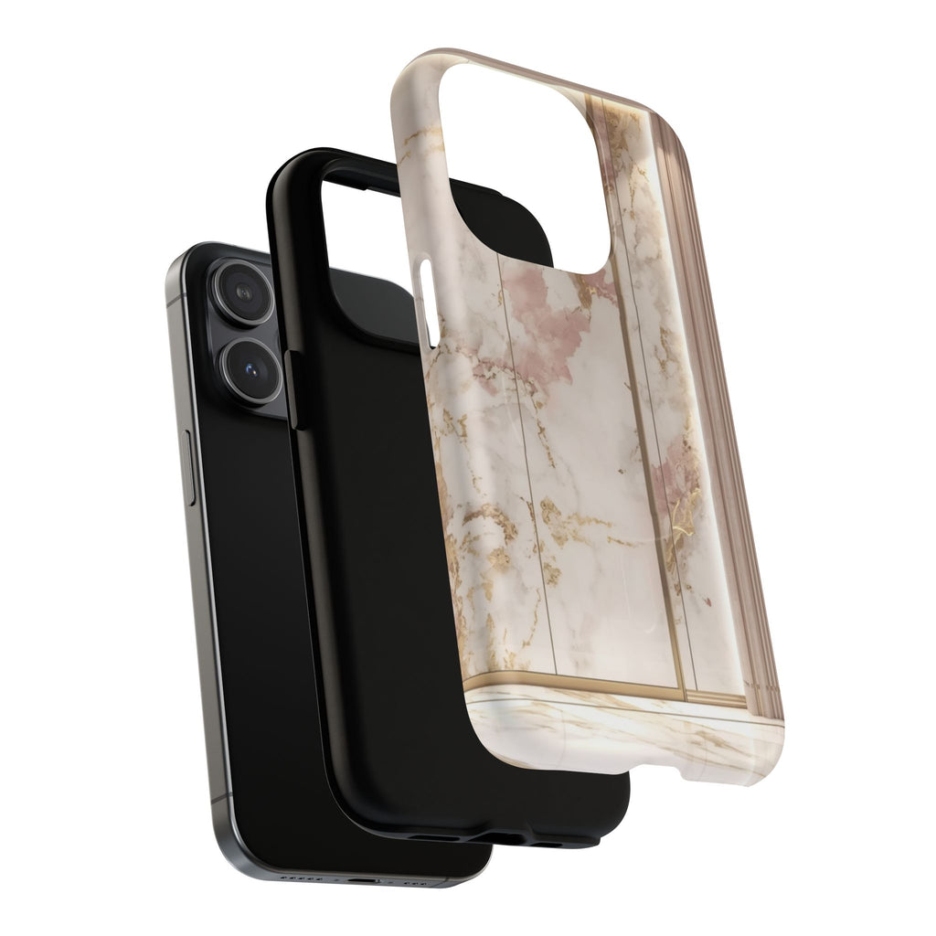 Marble Blush Tough Magnetic Phone Case, Rose Gold Marble Protective Cover