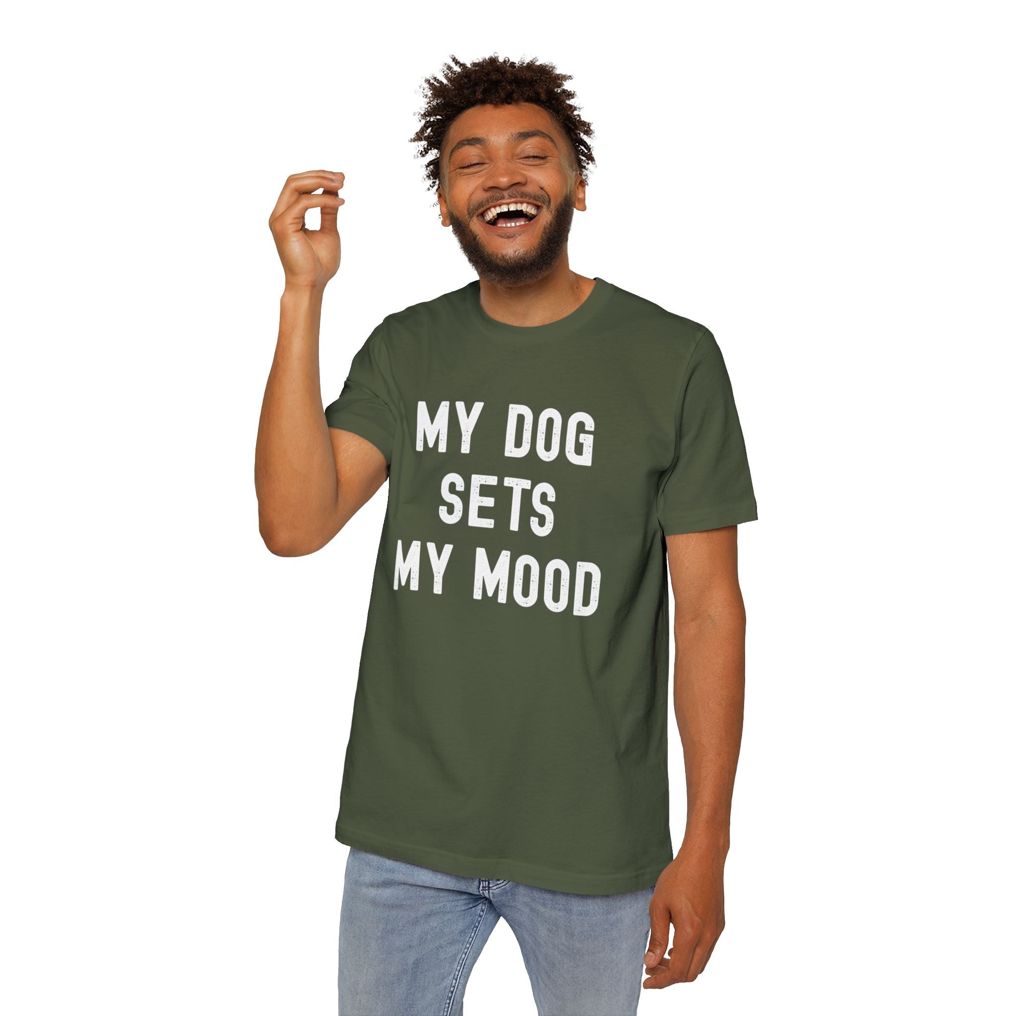 Dog Lover T-Shirt — My Dog Sets My Mood | Funny Dog Lover Graphic Tee | Unisex Pet Lover Shirt | Cute Gift for Dog Moms & Dog Dads