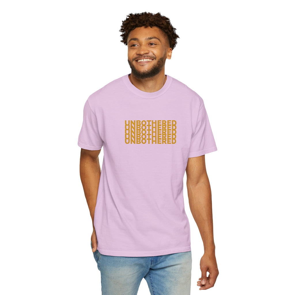 Unbothered Graphic T-Shirt — Minimal Stacked Text Tee