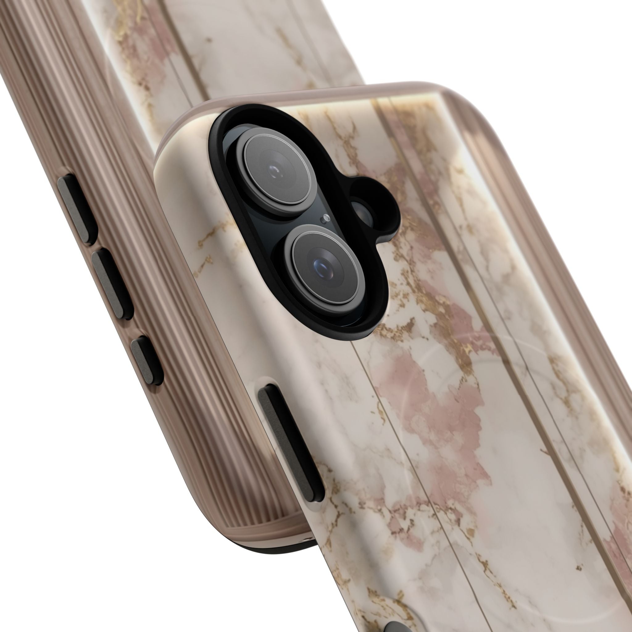 Marble Blush Tough Magnetic Phone Case, Rose Gold Marble Protective Cover