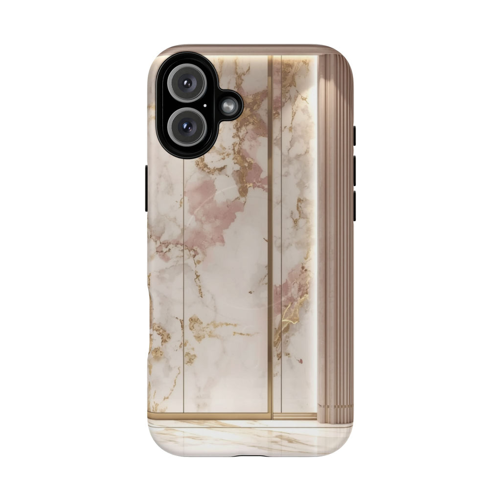 Marble Blush Tough Magnetic Phone Case, Rose Gold Marble Protective Cover