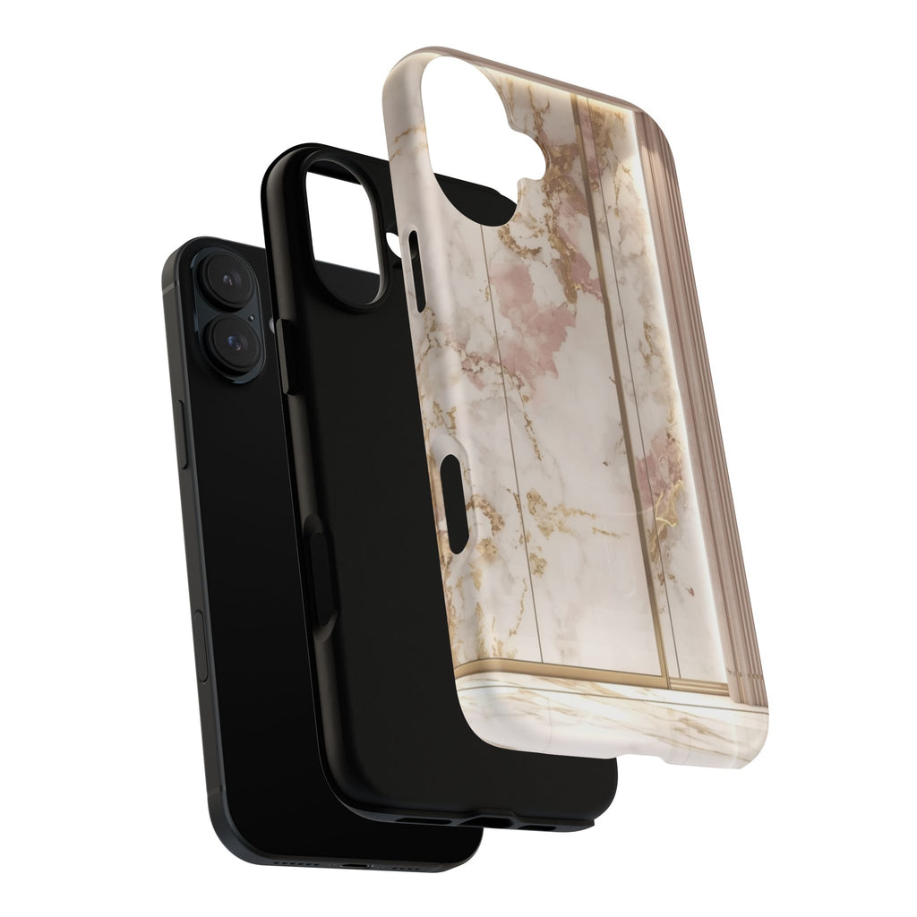 Marble Blush Tough Magnetic Phone Case, Rose Gold Marble Protective Cover
