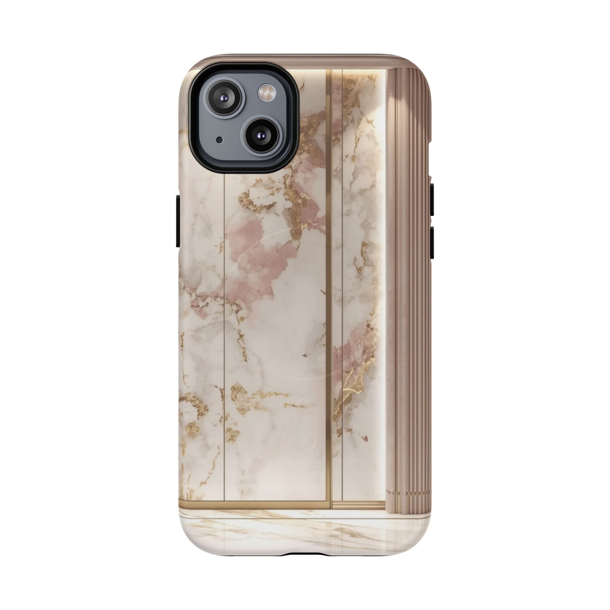Marble Blush Tough Magnetic Phone Case, Rose Gold Marble Protective Cover