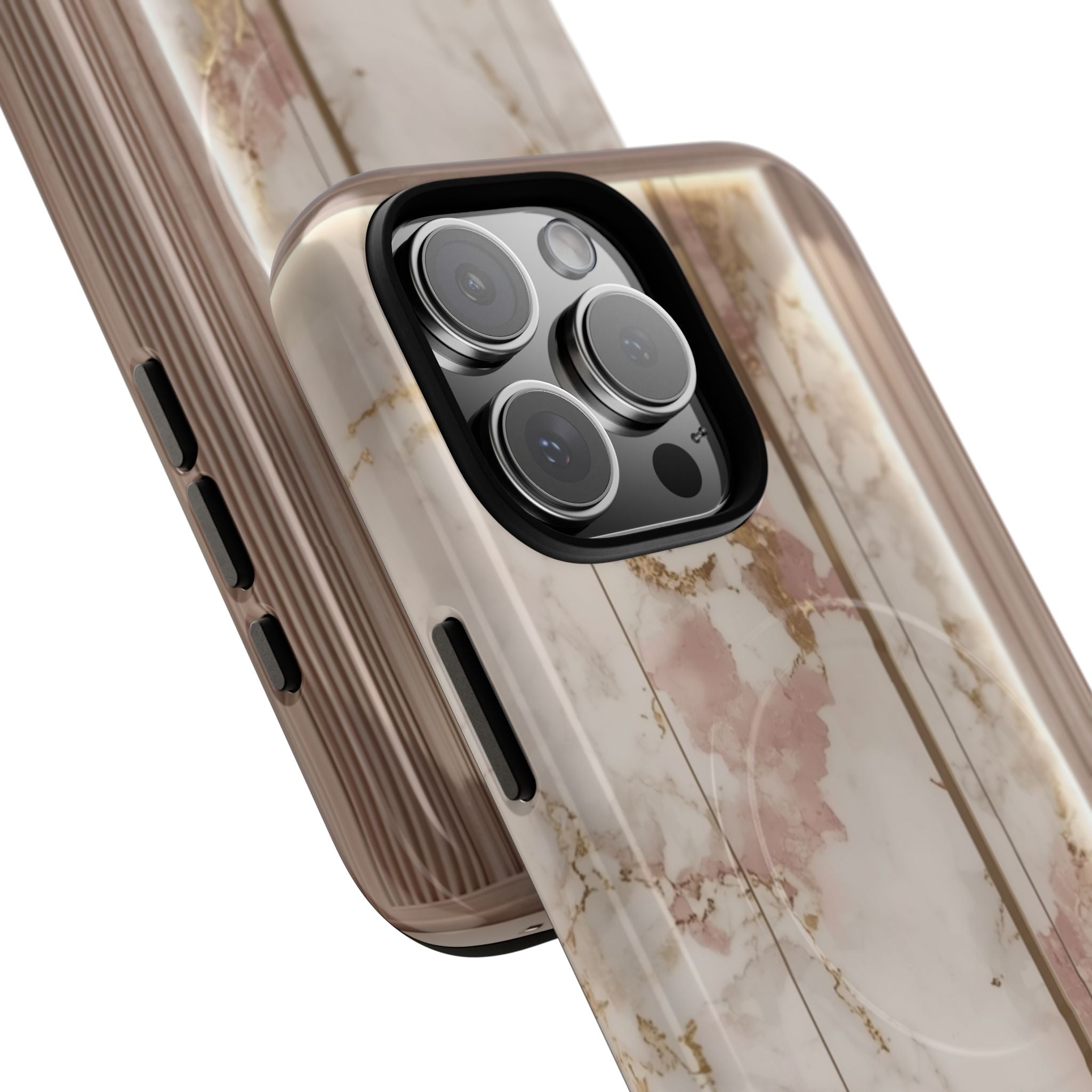Marble Blush Tough Magnetic Phone Case, Rose Gold Marble Protective Cover
