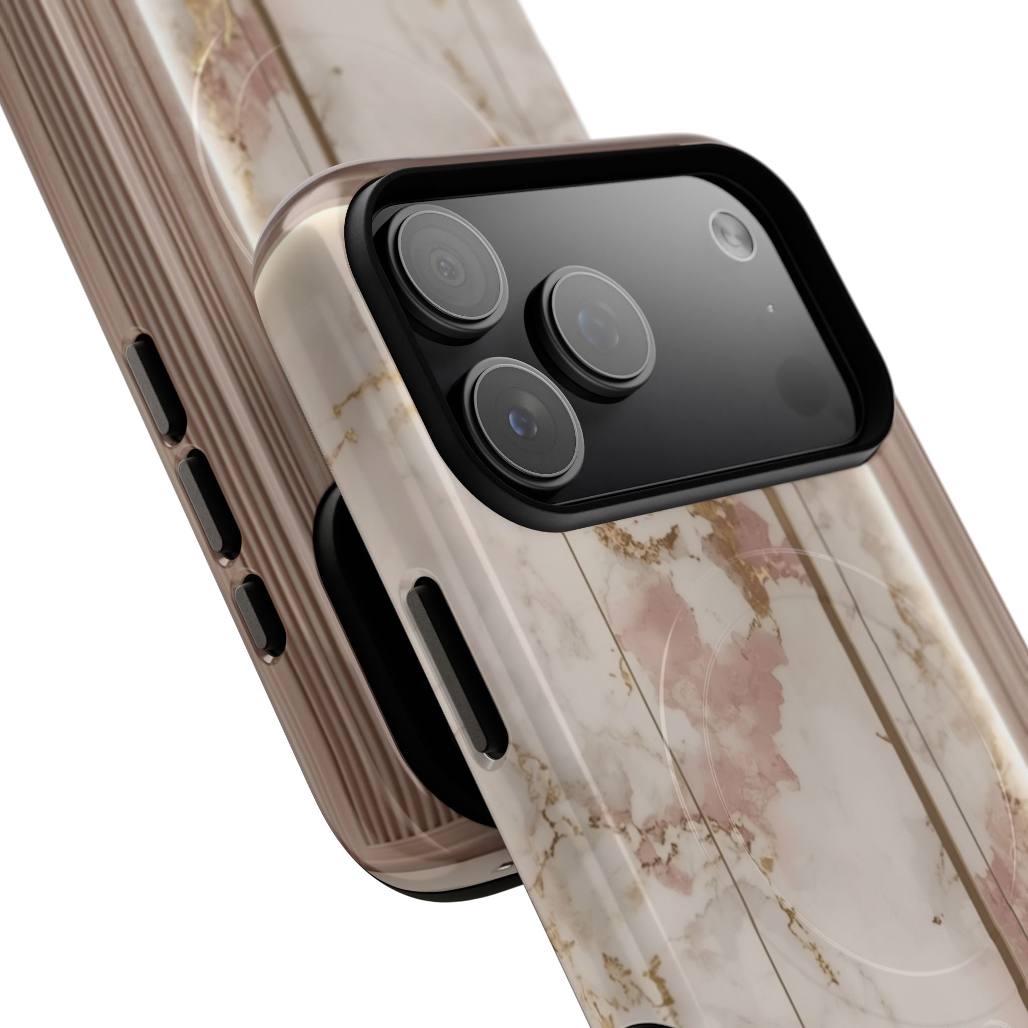 Marble Blush Tough Magnetic Phone Case, Rose Gold Marble Protective Cover