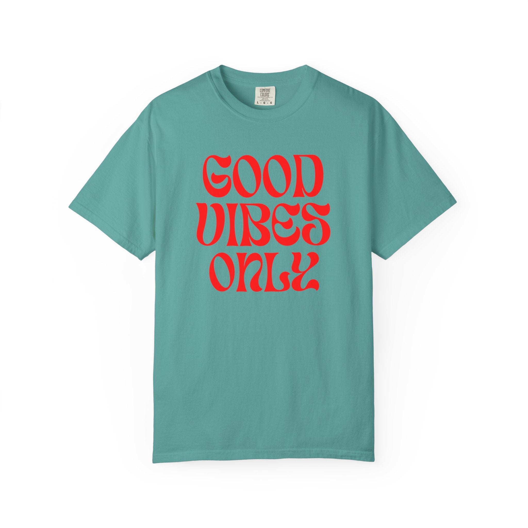 Good Vibes Only T‑Shirt — Retro Red Typography Graphic Tee